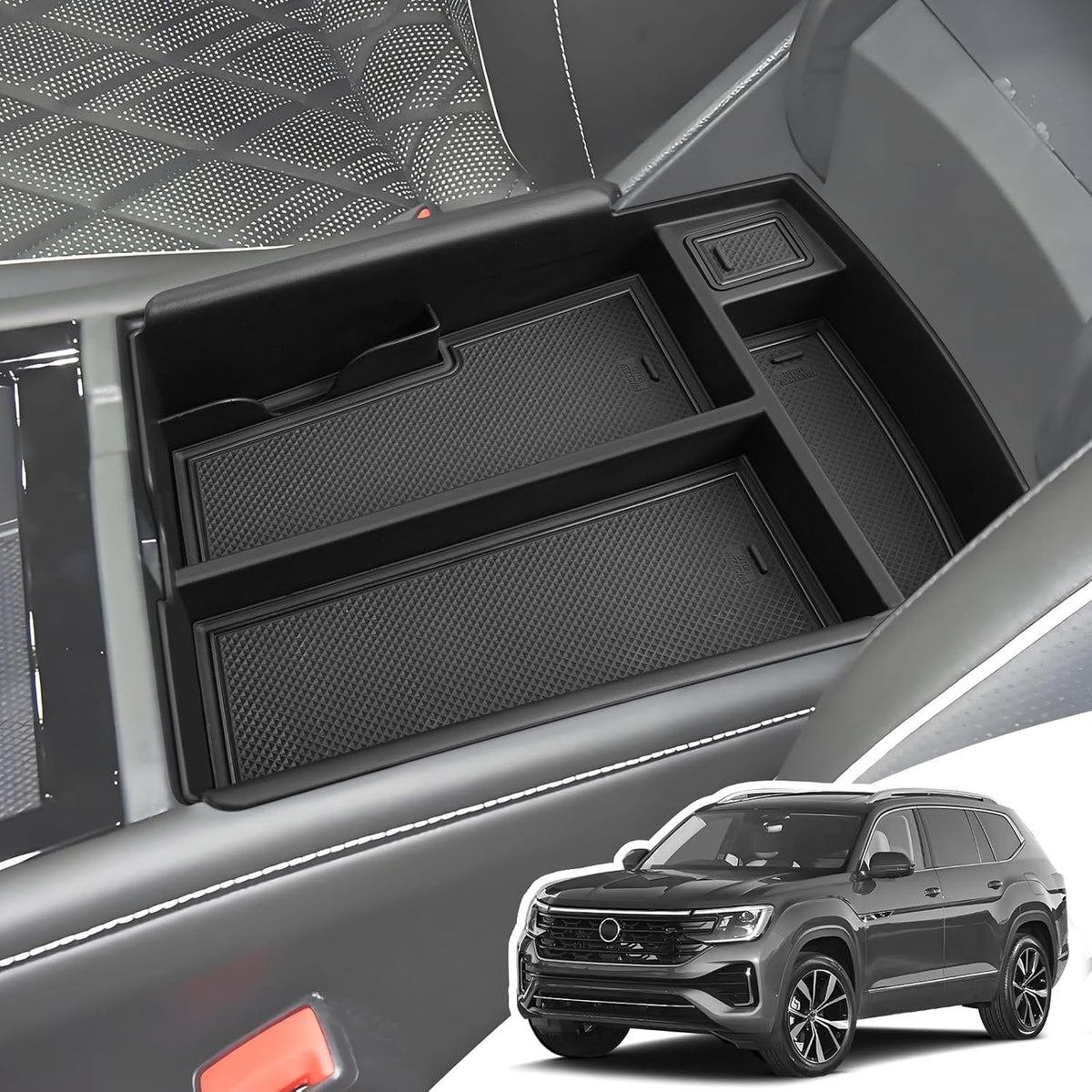 Center Console Organizer for 2025 2024 VW Atlas/Atlas Cross Sport