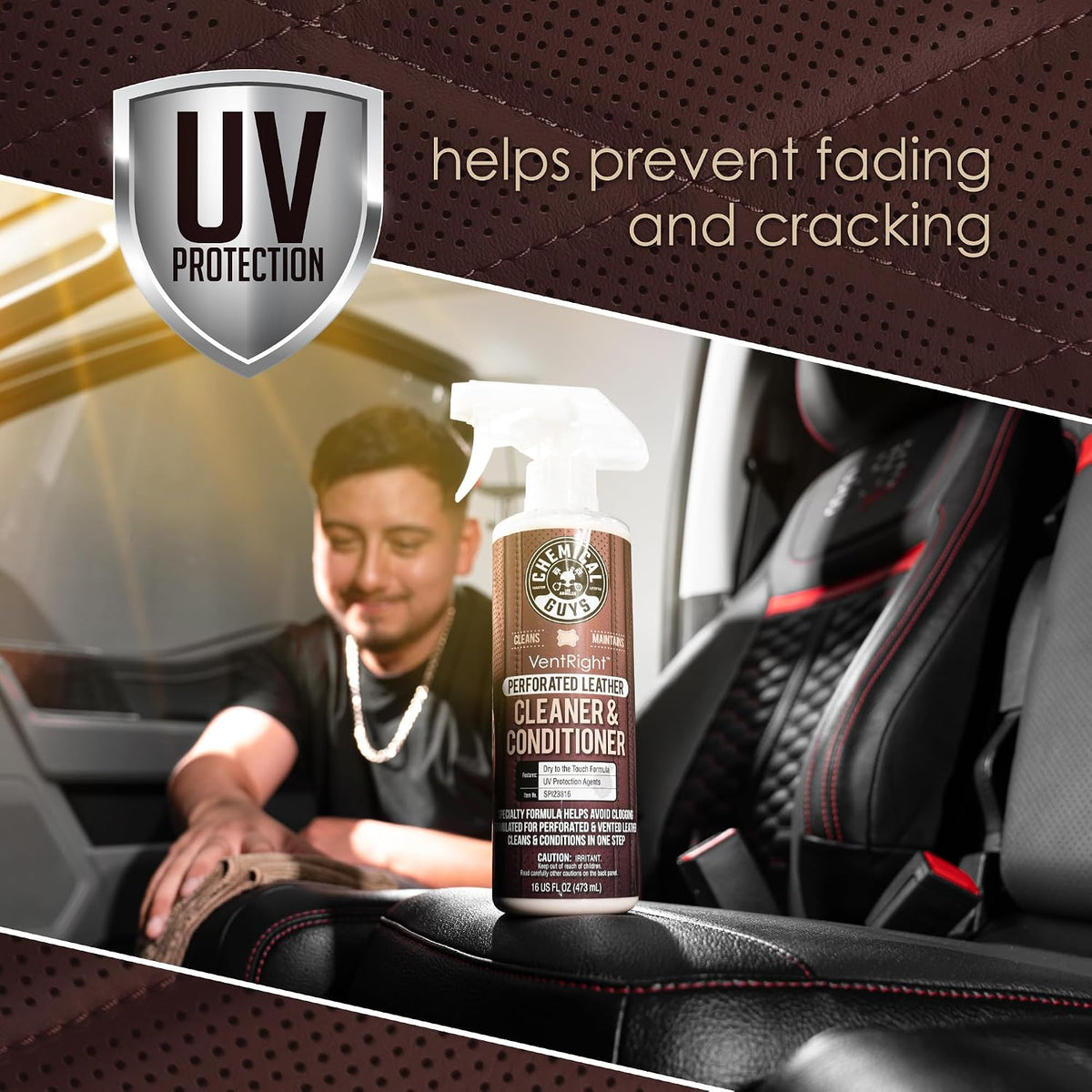 Chemical Guys, VentRight Leather Cleaner & Conditioner, Vented Seats, 16 oz