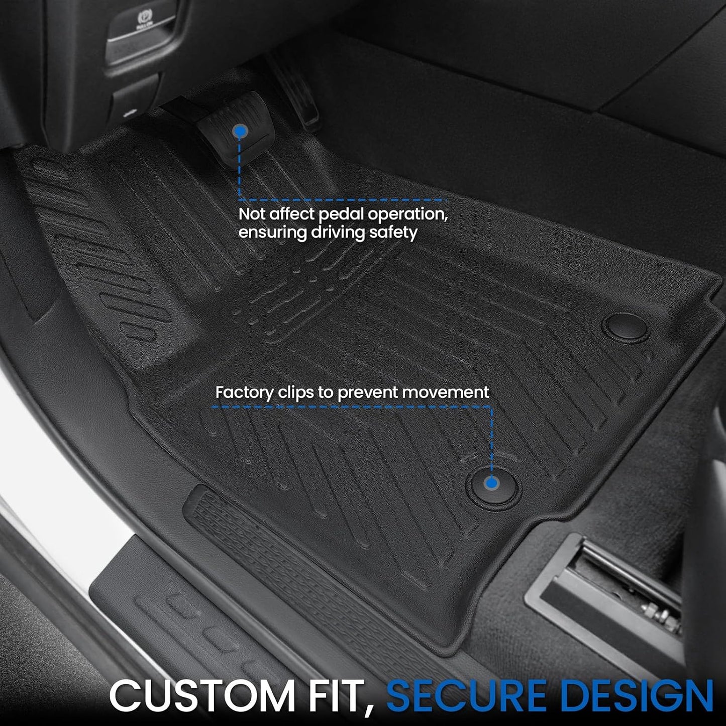 Floor Mats Set for 2022-2025 2026 Jeep Grand Cherokee WL74 (Incl 4XE, not for WK2 or L), All Weather TPE Backrest Trunk Mat Cargo Liner Door Sill Guards Accessories (WL74 | Floor Mats Set)