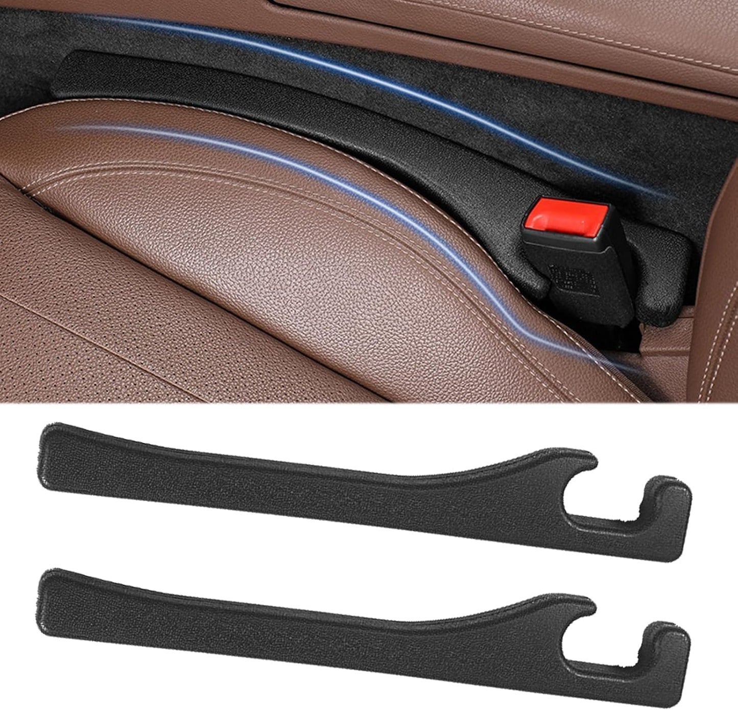 Car Seat Gap Filler Set of 2, Premium Interior Car Accessories, Multifunctional Car Storage Solution with Non-Slip Design, Fits Most Vehicles