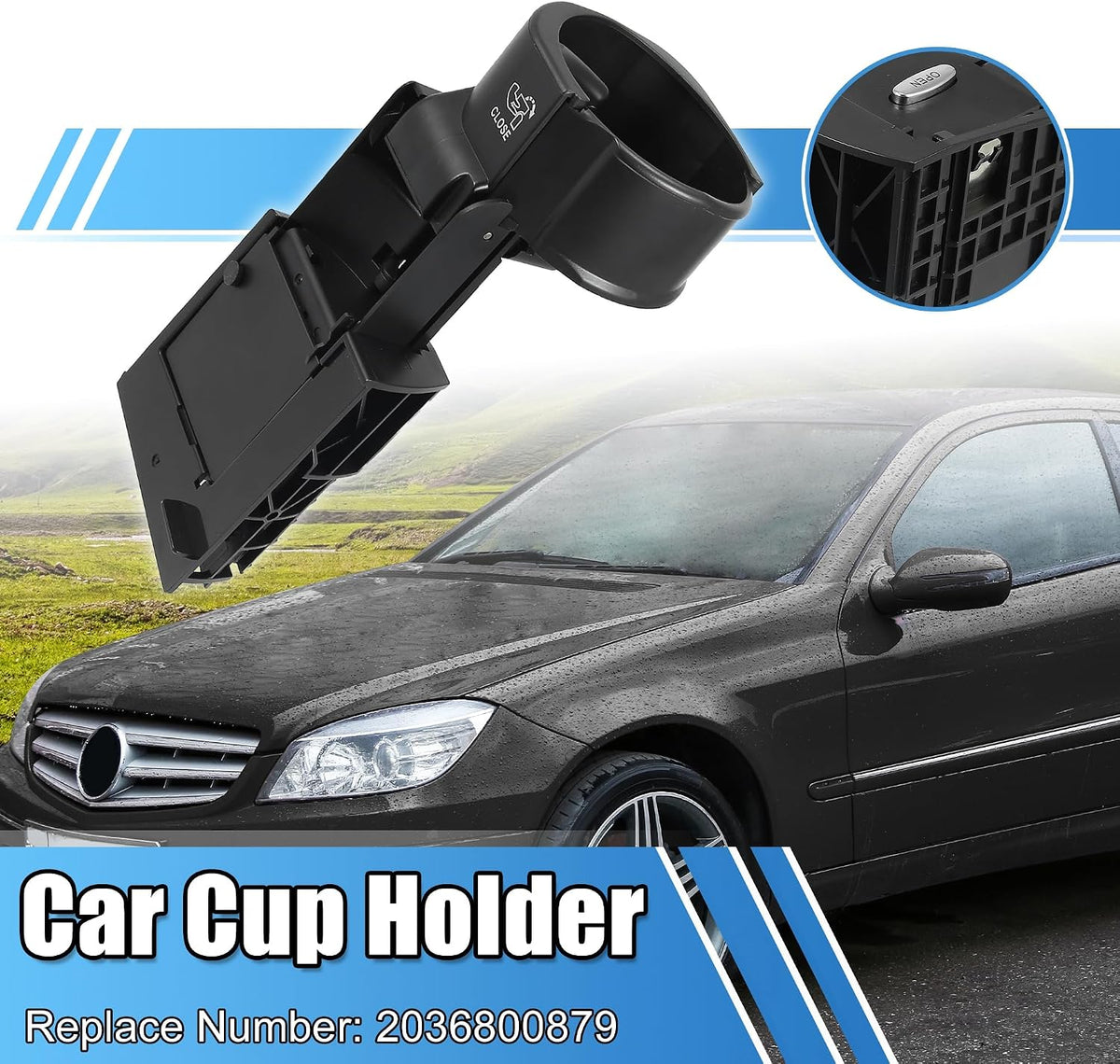 X AUTOHAUX Cup Holders for Mercedes-Benz CLC-Class 08-11 C-Class 2000-2007