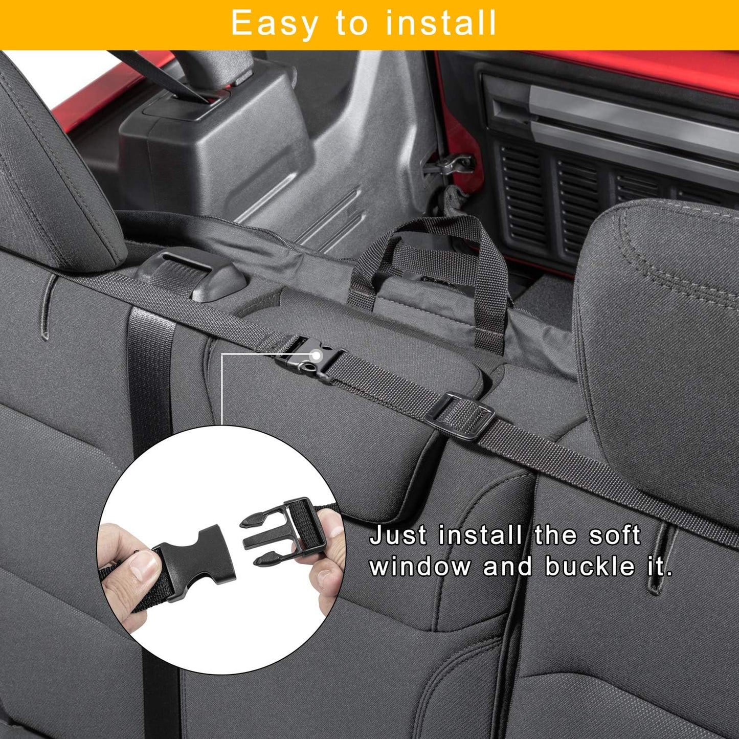 Bonbo Soft Top Window Storage Bag for 2018-2025 Jeep Wrangler JL JLU Sports Sahara Freedom Rubicon Unlimited & Gladiator JT 2-Door & 4-Door Replace 68358392AC