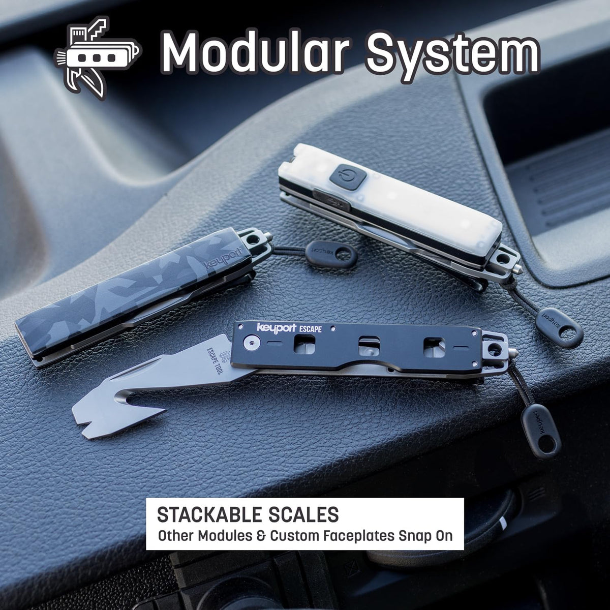 Keyport Car Rescue Tool - Tungsten-Carbide Window Breaker & Seatbelt Cutter