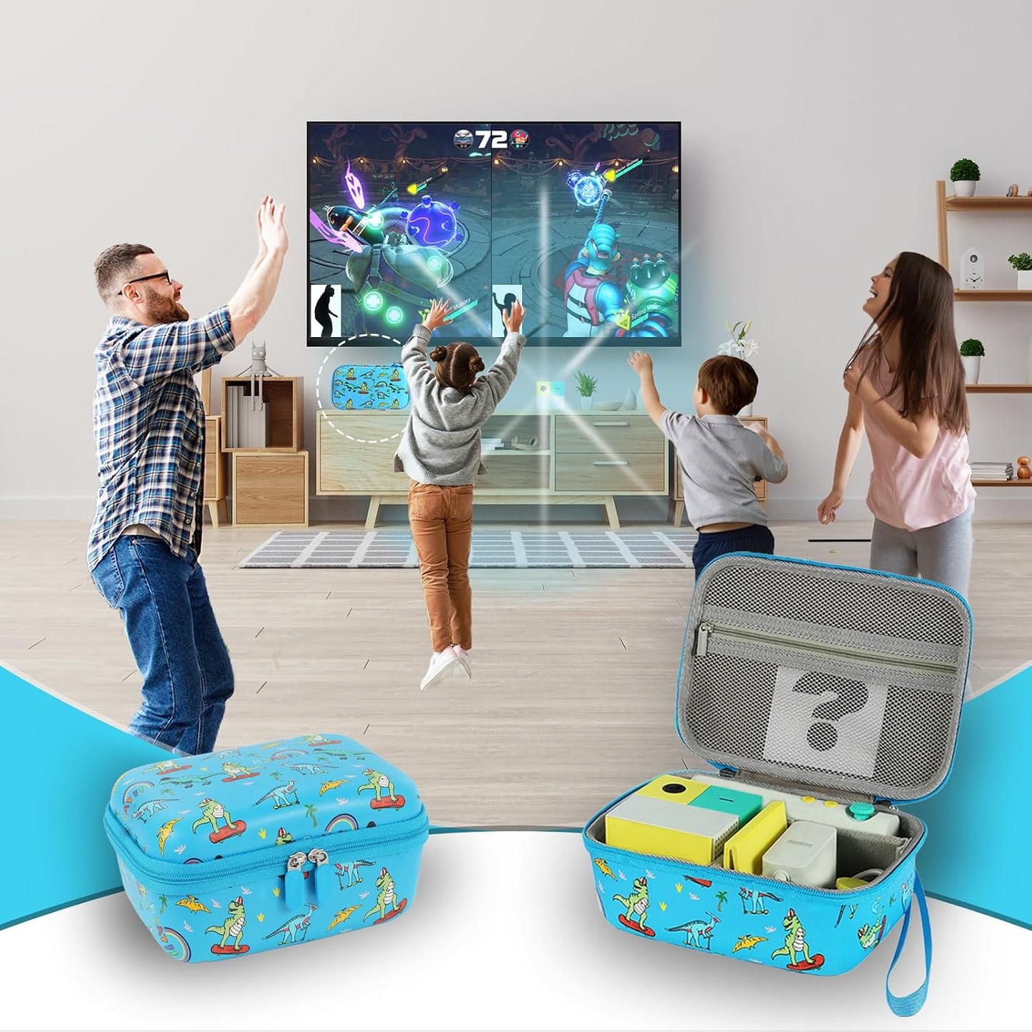 Carrying Case Compatible with Nex Playground Game System Cute Travel Case for Game Console & Accessories Hard Portable Storage,Case Only (Blue)