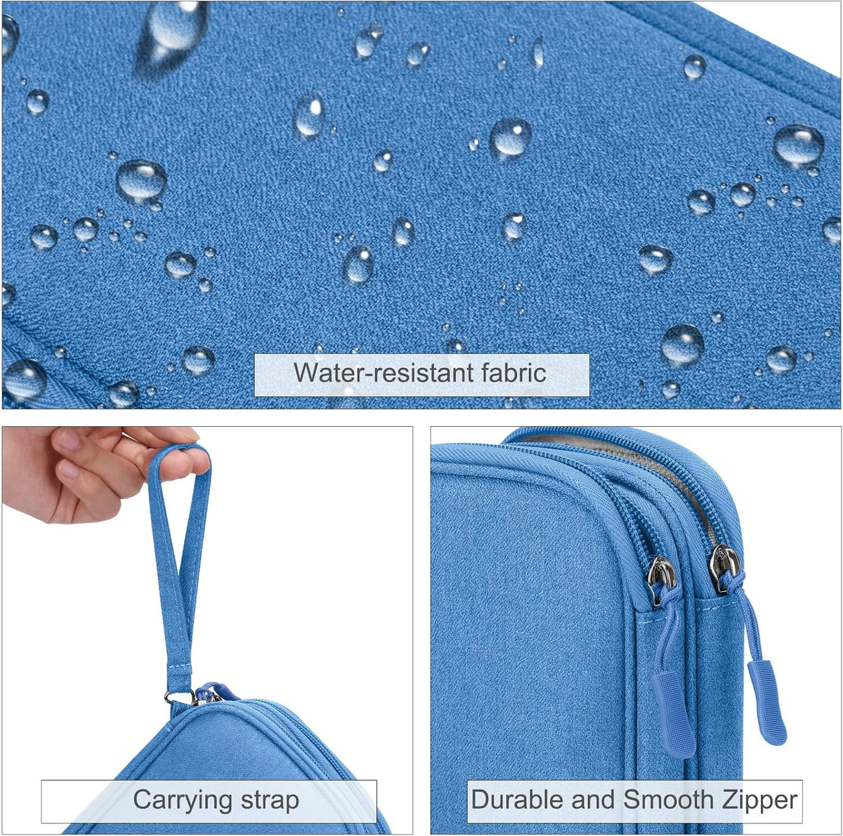 FYY Electronic Organizer, Travel Tech Pouch Bag, Medium, Cyan