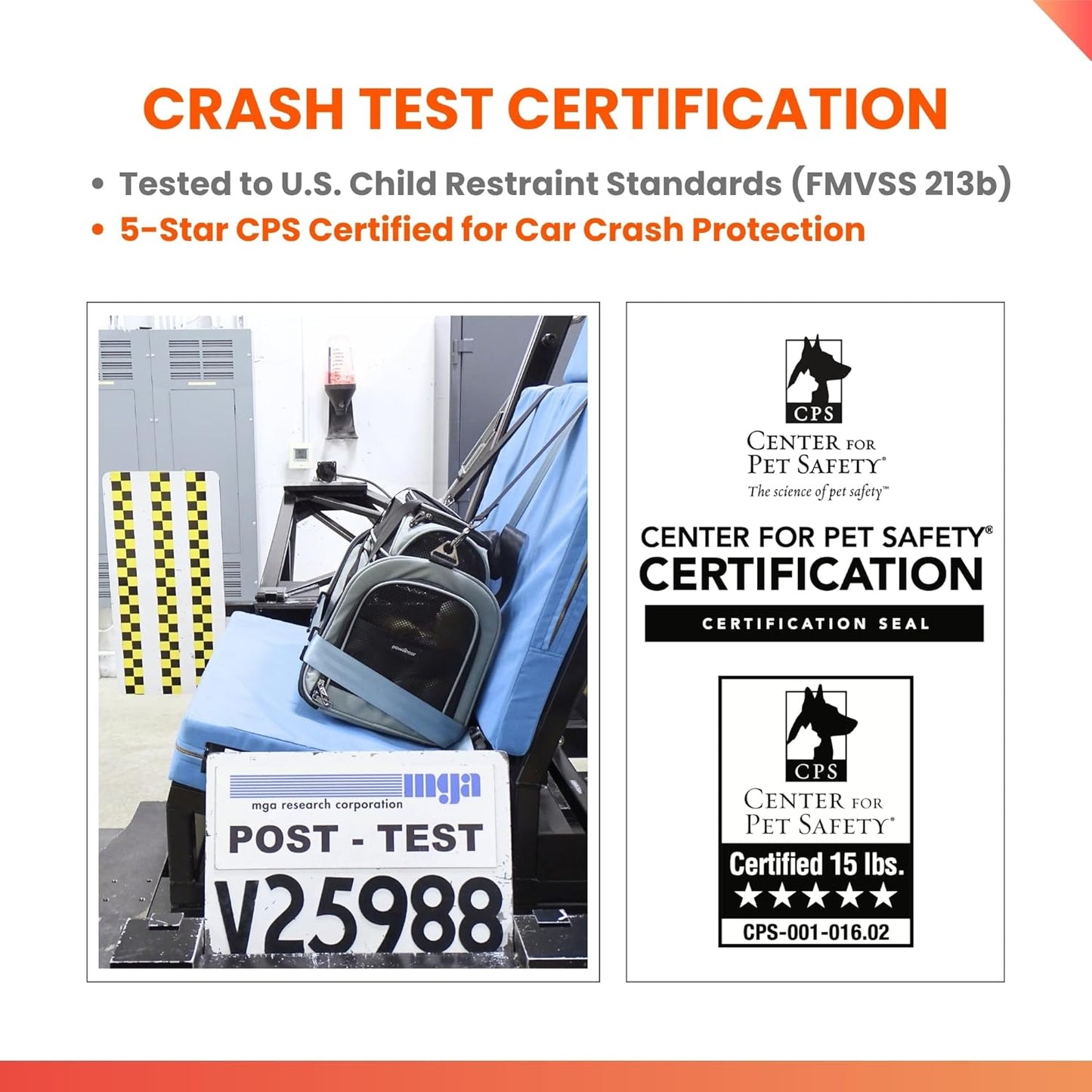 Crash-tested Top and Side Expandable Cat Carrier Large & Small Dog Car Seat - CPS Certified for Crash Protection & Safe Pet Travel (20x13x13)