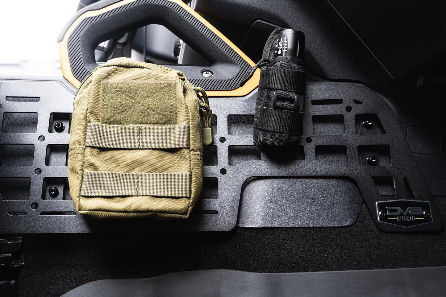 DV8 Center Console Molle Panels for 2021-2026 Ford Bronco Quick Gear Mount | Access & Accessories, Durable Steel Construction, Black Powder Coat Finish, Driver & Passenger Side Panels Included