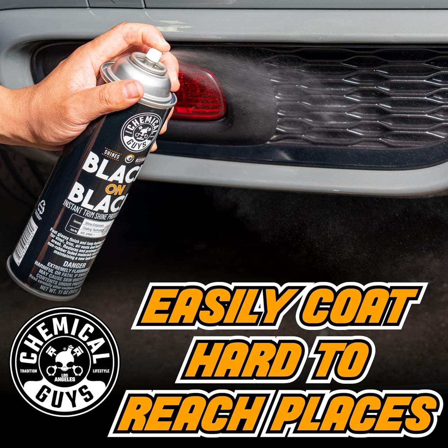 Chemical Guys Black On Black Instant Shine Exterior Dressing Spray, 11 oz | For cars, trucks, and SUVs, sprayable quick dressing, sprayable trim quick dressing, use on grilles, vents, and more