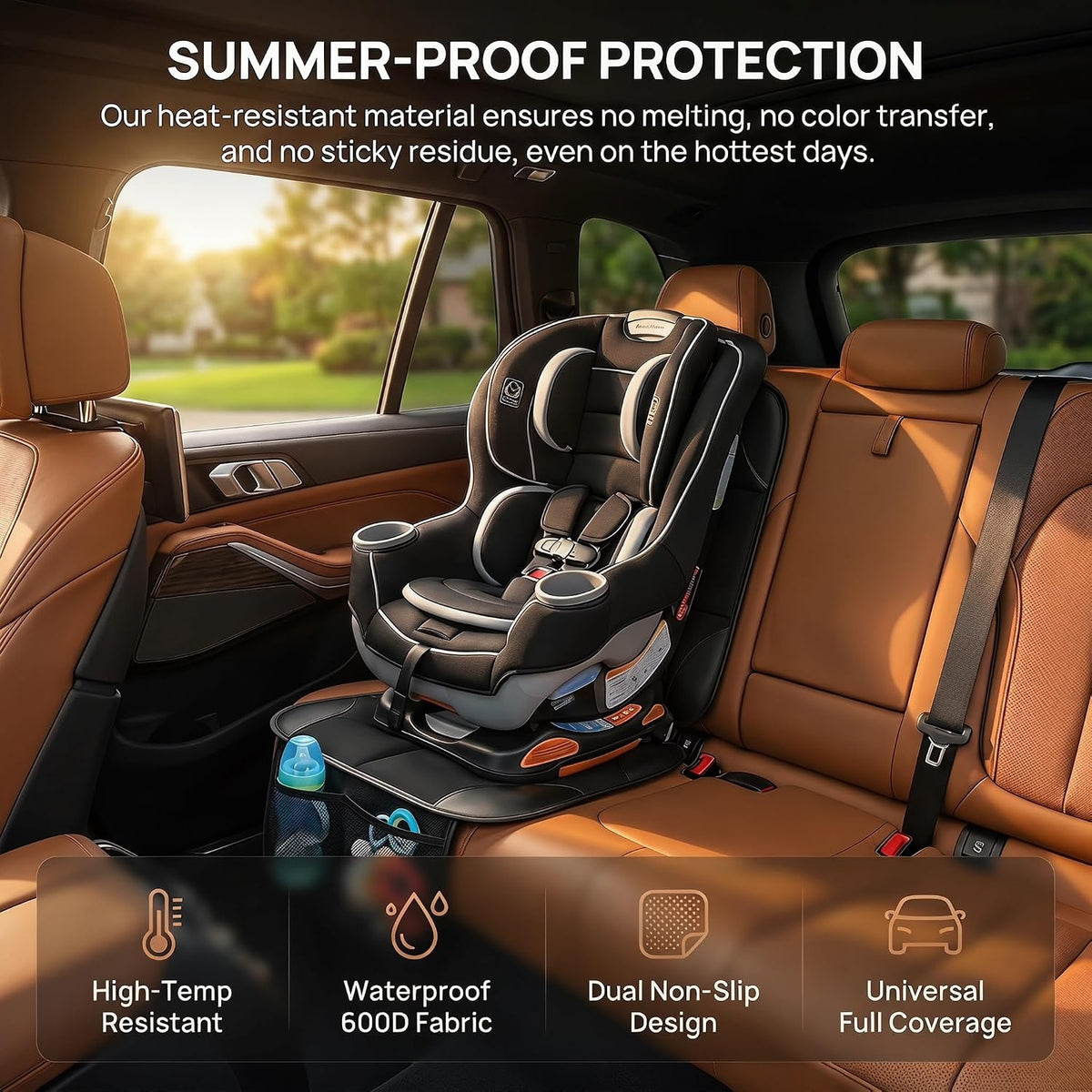 SMART ELF 2 Pack in Gift Box Car Seat Protector (Black)