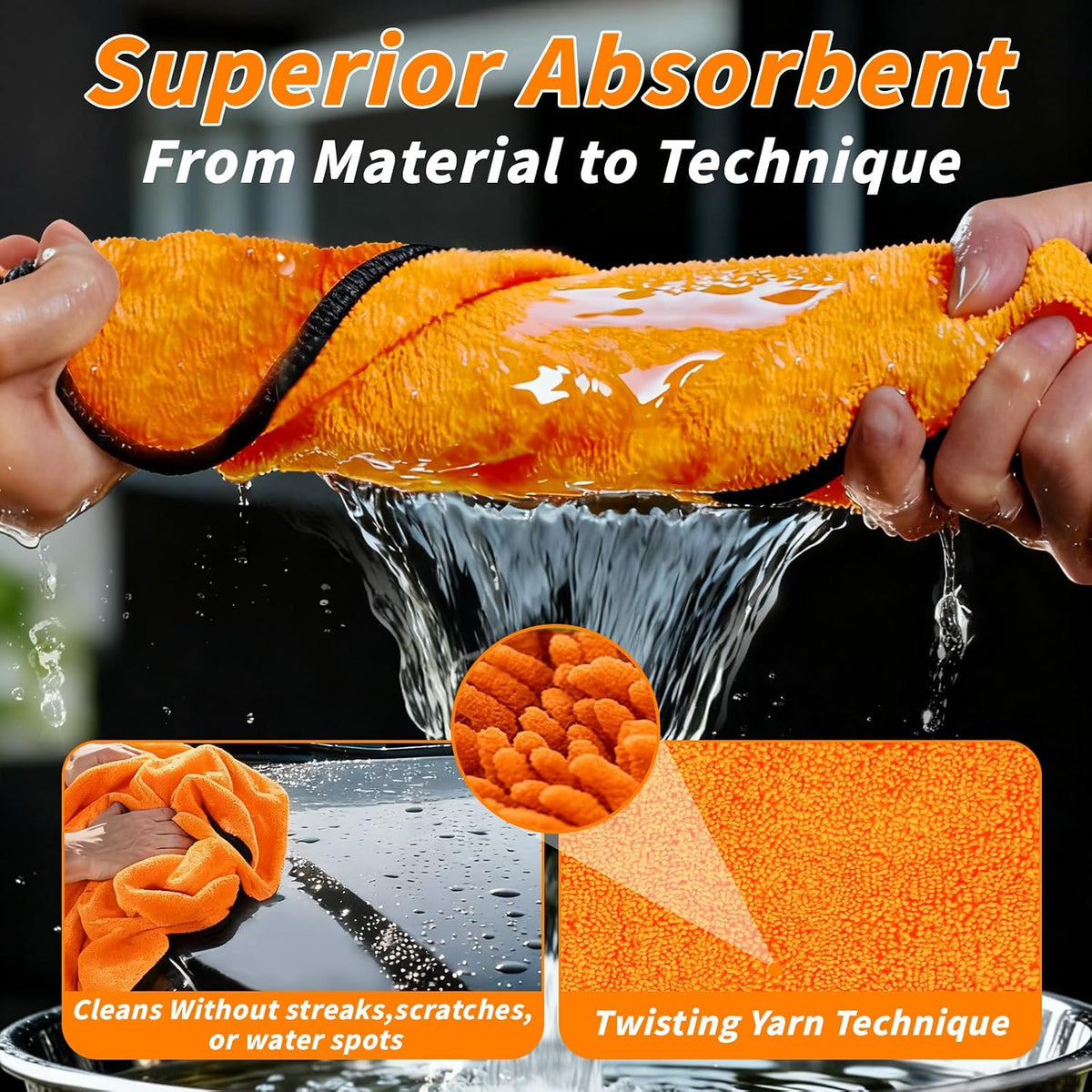 20 Pack Microfiber Car Drying Towel, 24" x 16" Microfiber Cleaning Towels
