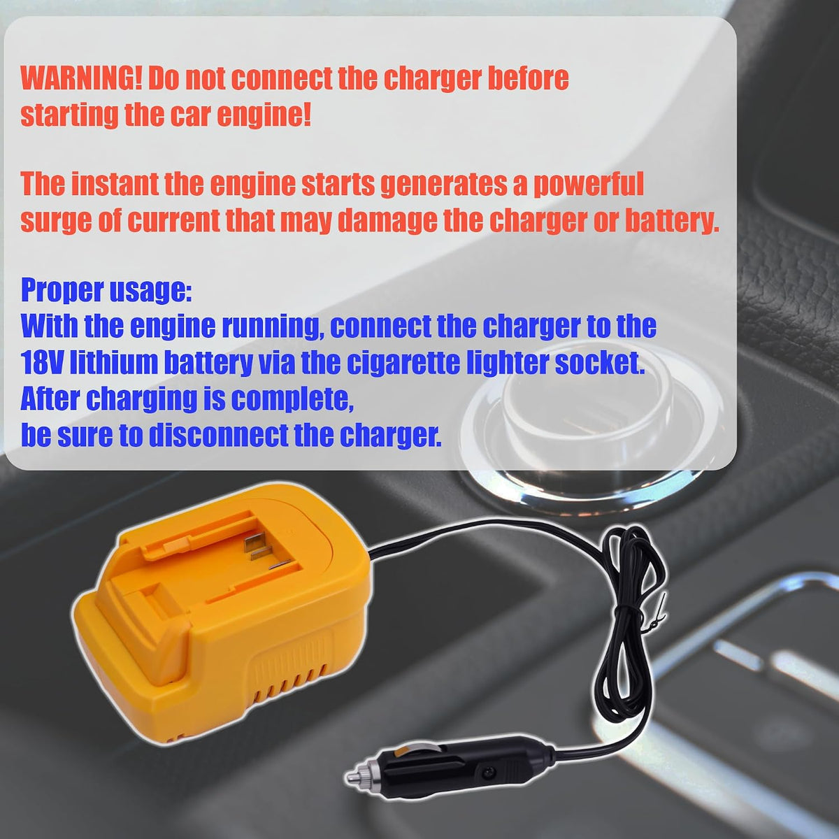 Car Battery Charger Compatible with Dewalt 20V/60V Batteries for DCB207 DCB201 DCB204 DCB203 DCB200 DCB606 DCB609 DCB612 etc