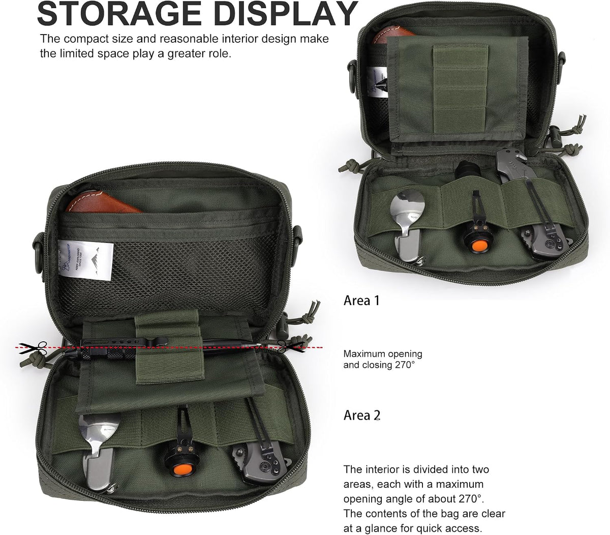 Mardingtop 600D/Cordura Tactical Molle Utility Pouch, Small Military Admin EDC Tool Organizer Bag