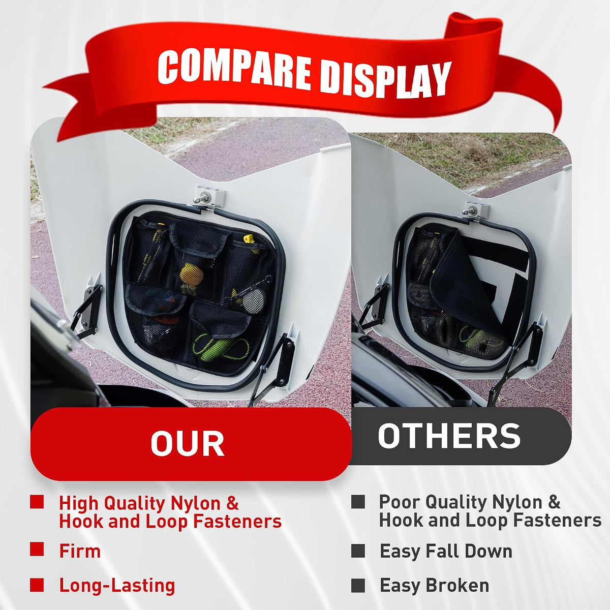 Front Trunk Luggage Bag Cooler Bag Bundles with Removable 5 Mesh Pockets Frunk Lid Organizer Bag For Can-Am Spyder F3 F3-S F3-T F3-L 2015+ Models Accessories
