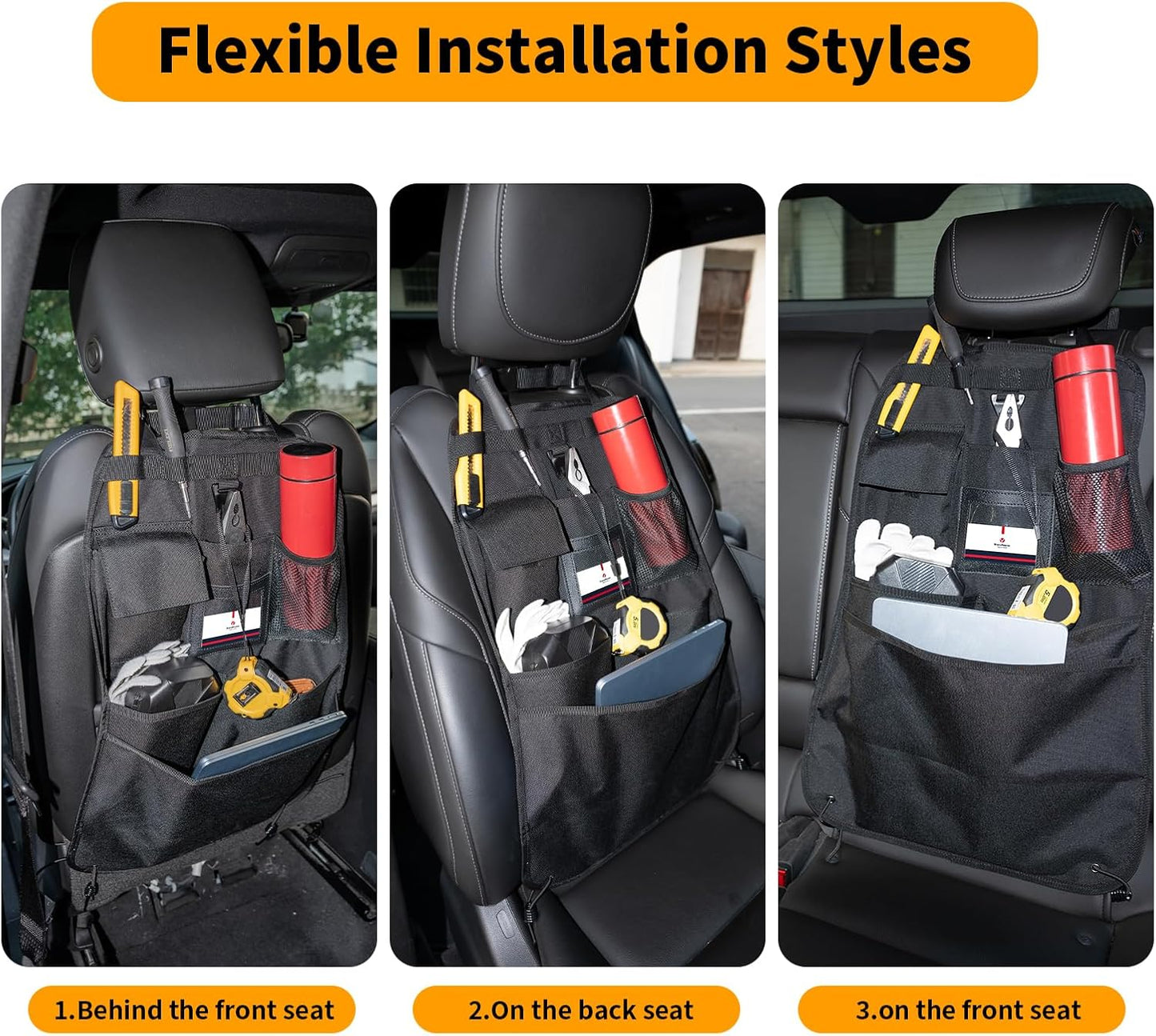 Back Seat Car Organizer with Car Storage Bags, Universal Car Organizers and Storage Truck Organizer(Black)