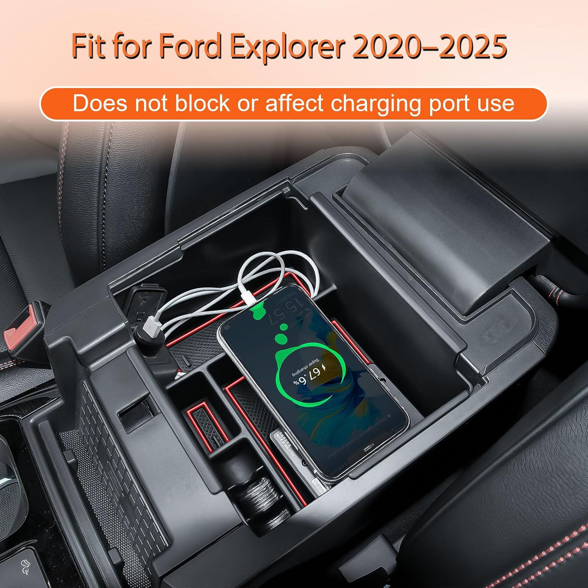 Custom-Fit 2020-2025 Ford Explorer Console Organizer Tray