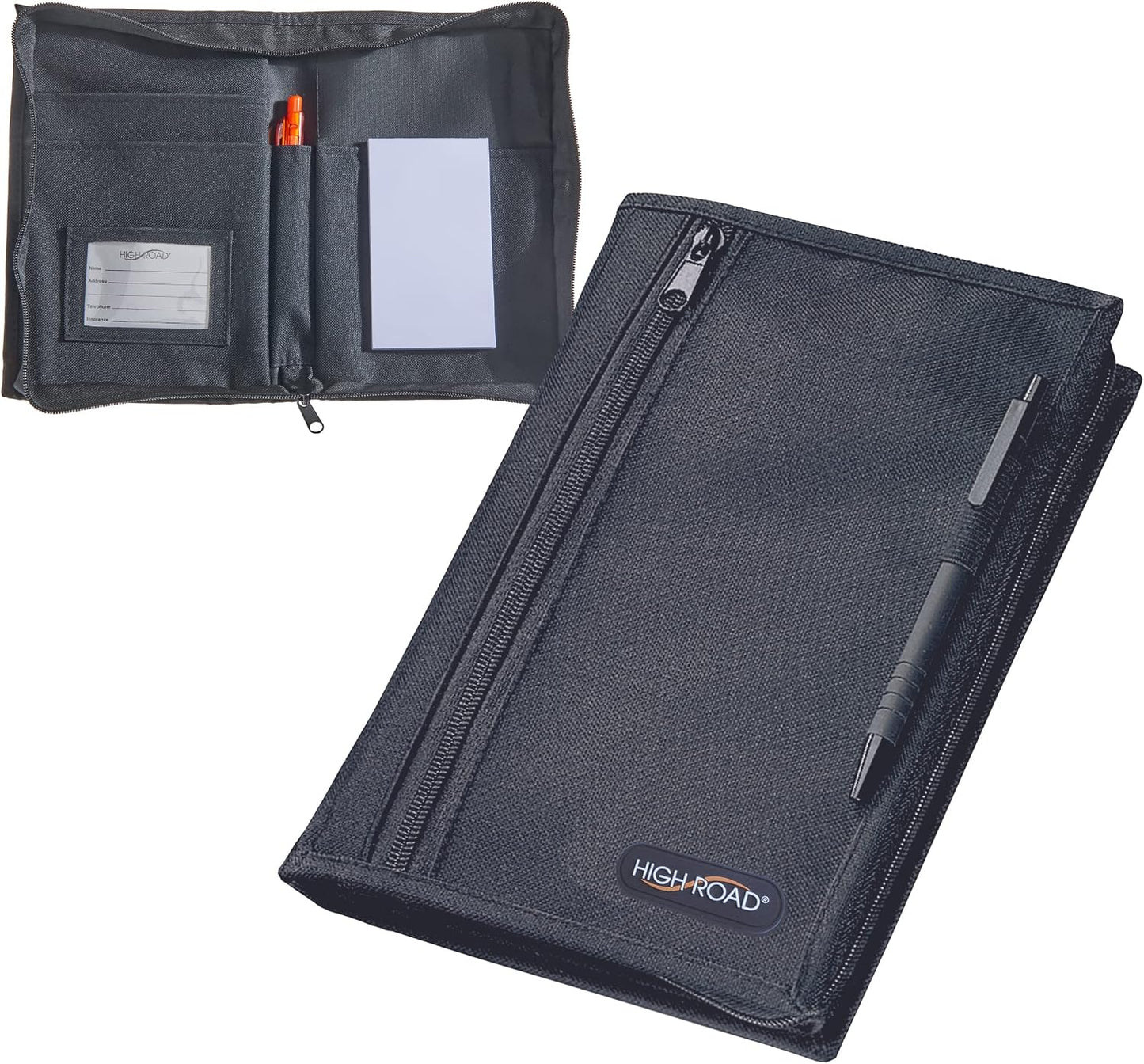High Road Car Glove Box Organizer, Registration and Insurance Document Holder and Car Manual Holder with Flexible Secure Zippered Case and Note Pad