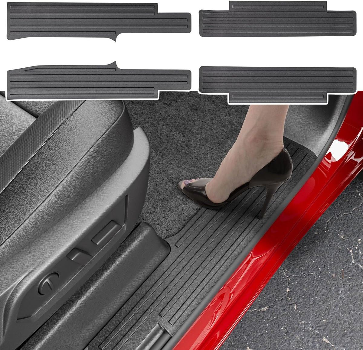 powoq Interior Door Sill Protector Compatible with 2019-2026 Silverado