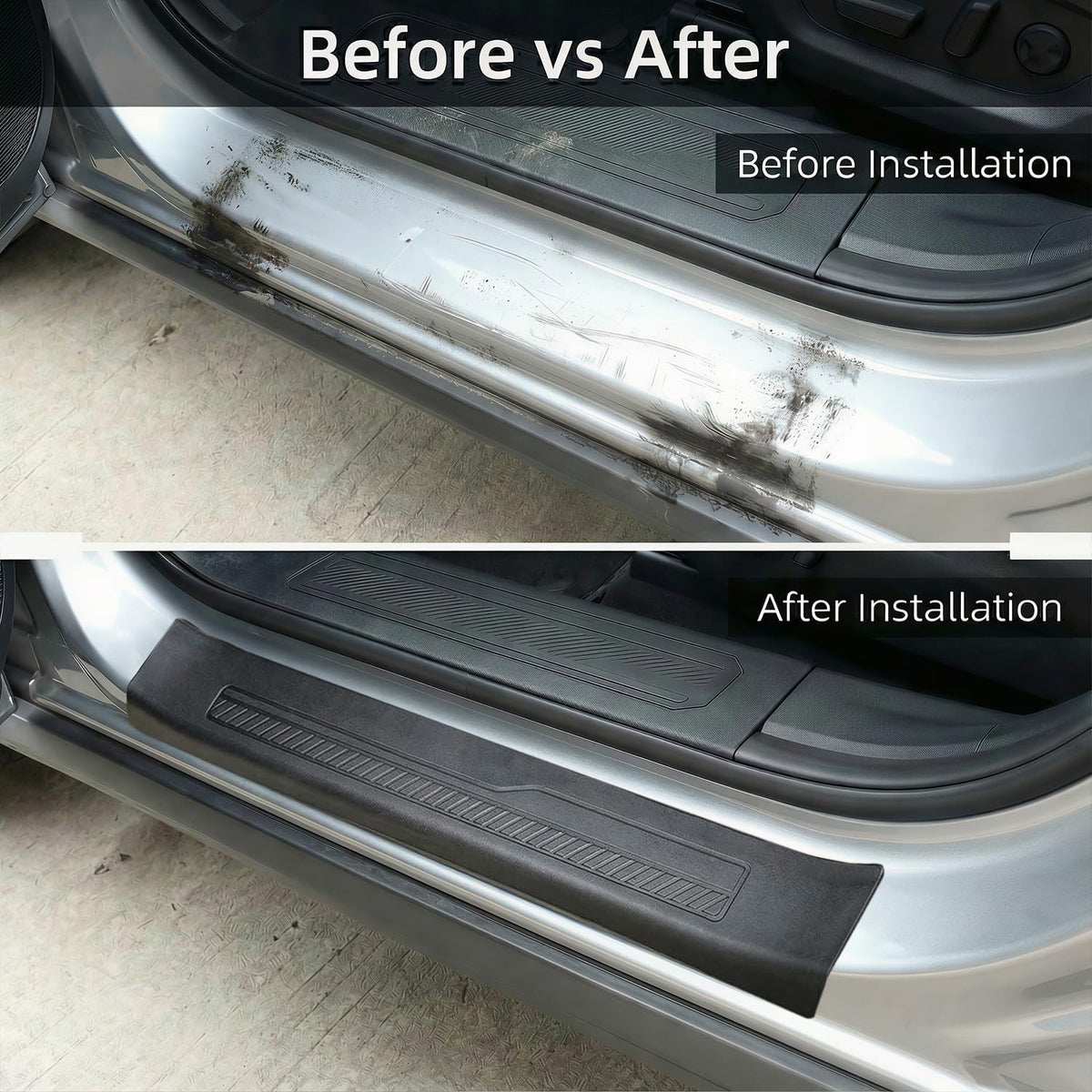 Door Sill Guards for Ford Bronco 4 Door Accessories 2021 2022 2023 2024 2025, Anti Scratch Anti-Slip Door Sill Protectors