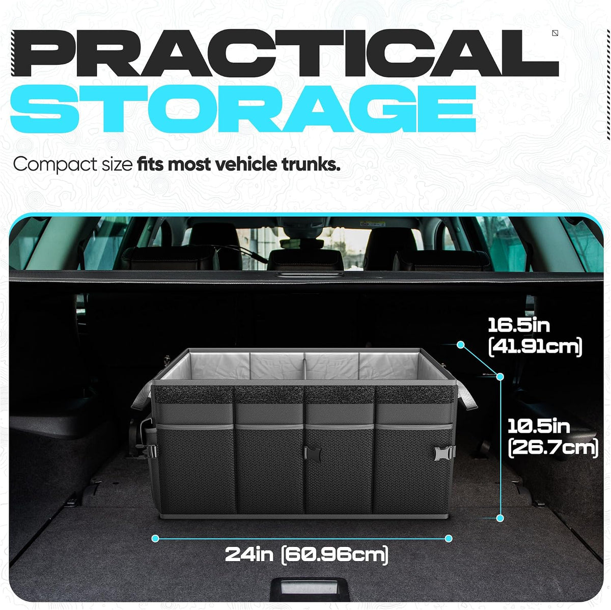 FORTEM Trunk Organizer - Foldable Car Organizer with Cooler for SUV, Trucks