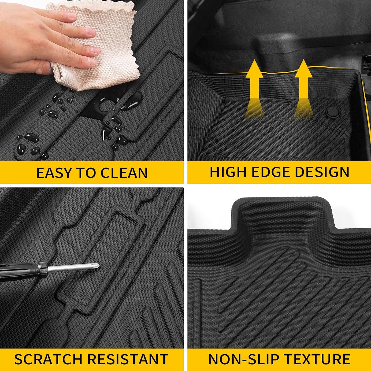 Cargo Mat Compatible with 2021 2022 2023 2024 2025 2026 Ford Bronco Trunk Mat Back Seat Cover Protector Cargo Liner Split Seat Kick Mat for Ford Bronco Accessories 4 Door