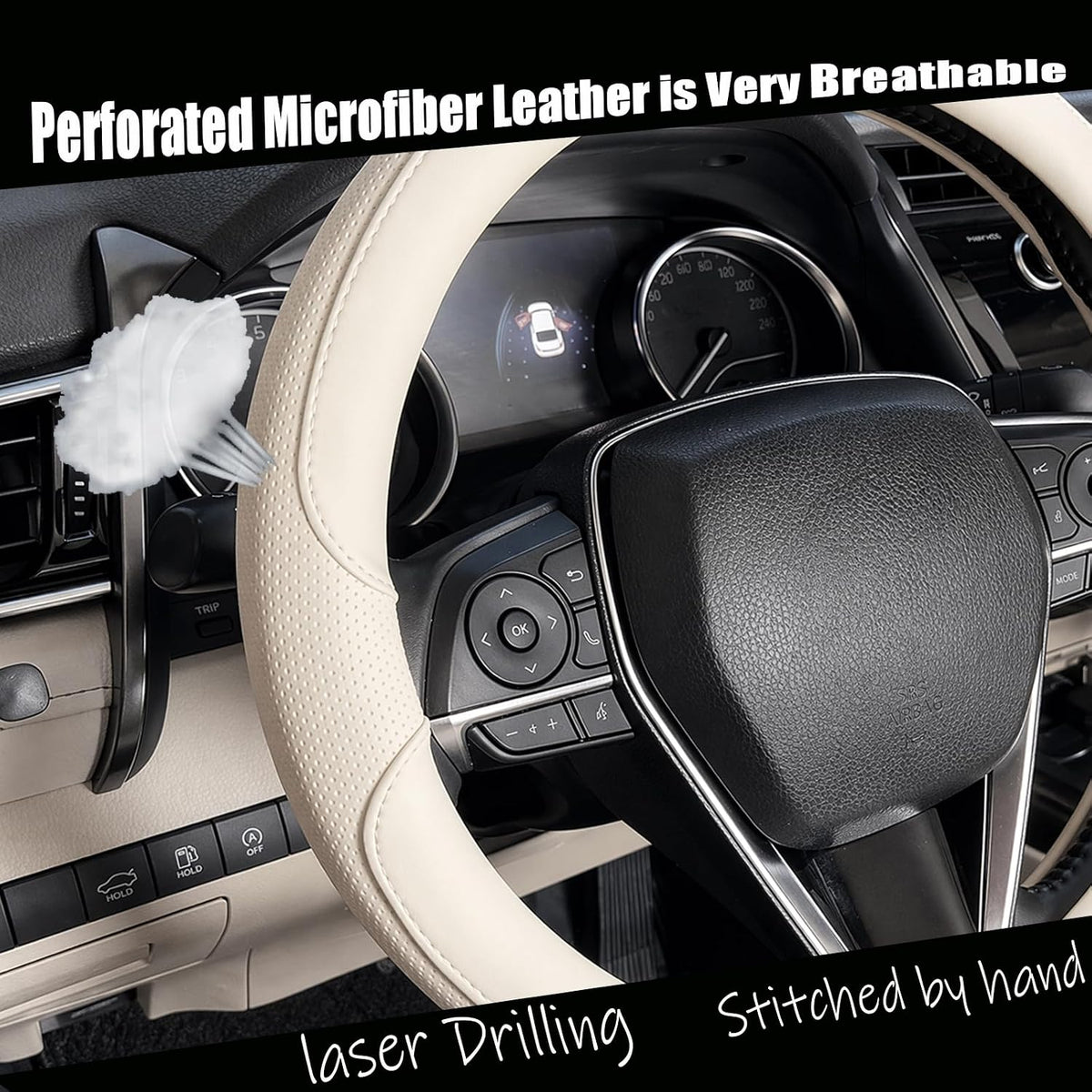 Steering Wheel Cover 14.5"-15", Non-Folding Packaging, Heavy-Duty