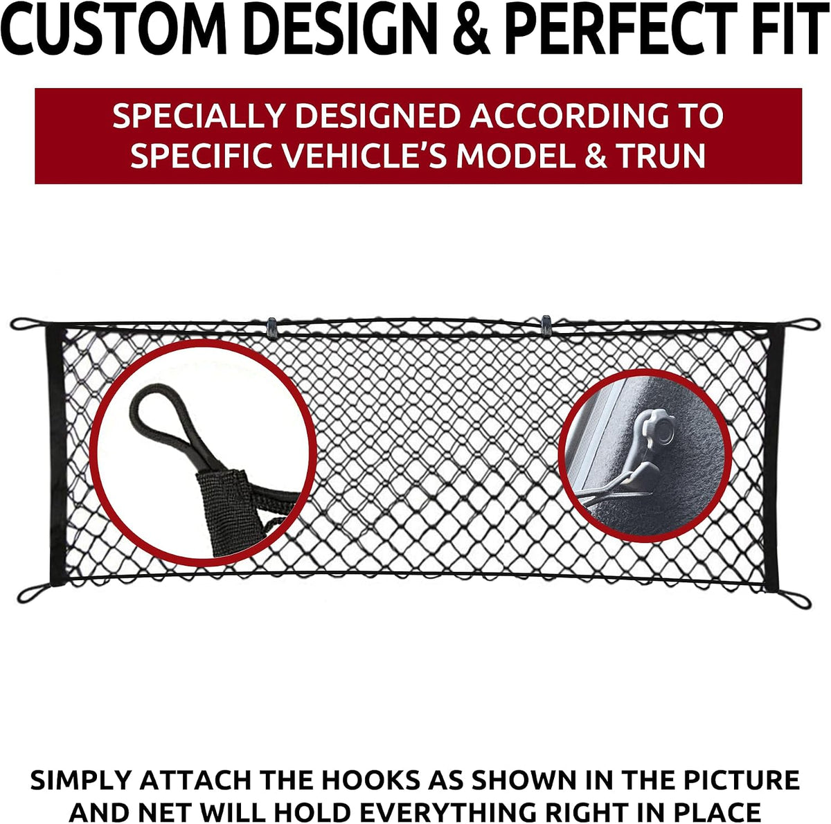 Envelope Style Automotive Elastic Trunk Mesh Cargo Net for Toyota Camry 2018-2026 - Premium Trunk Organizers and Storage - Luggage Net for Sedan - Best Car Organizer for Toyota Camry Hybrid