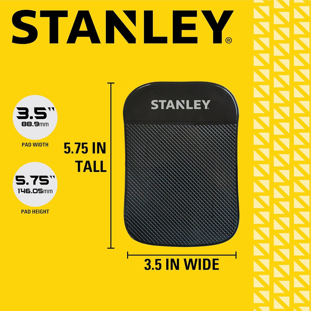 STANLEY 3.5" x 5.75" Extra‑Strong, Anti‑Slip Grip Dashboard Gel Pad, 4‑Pack
