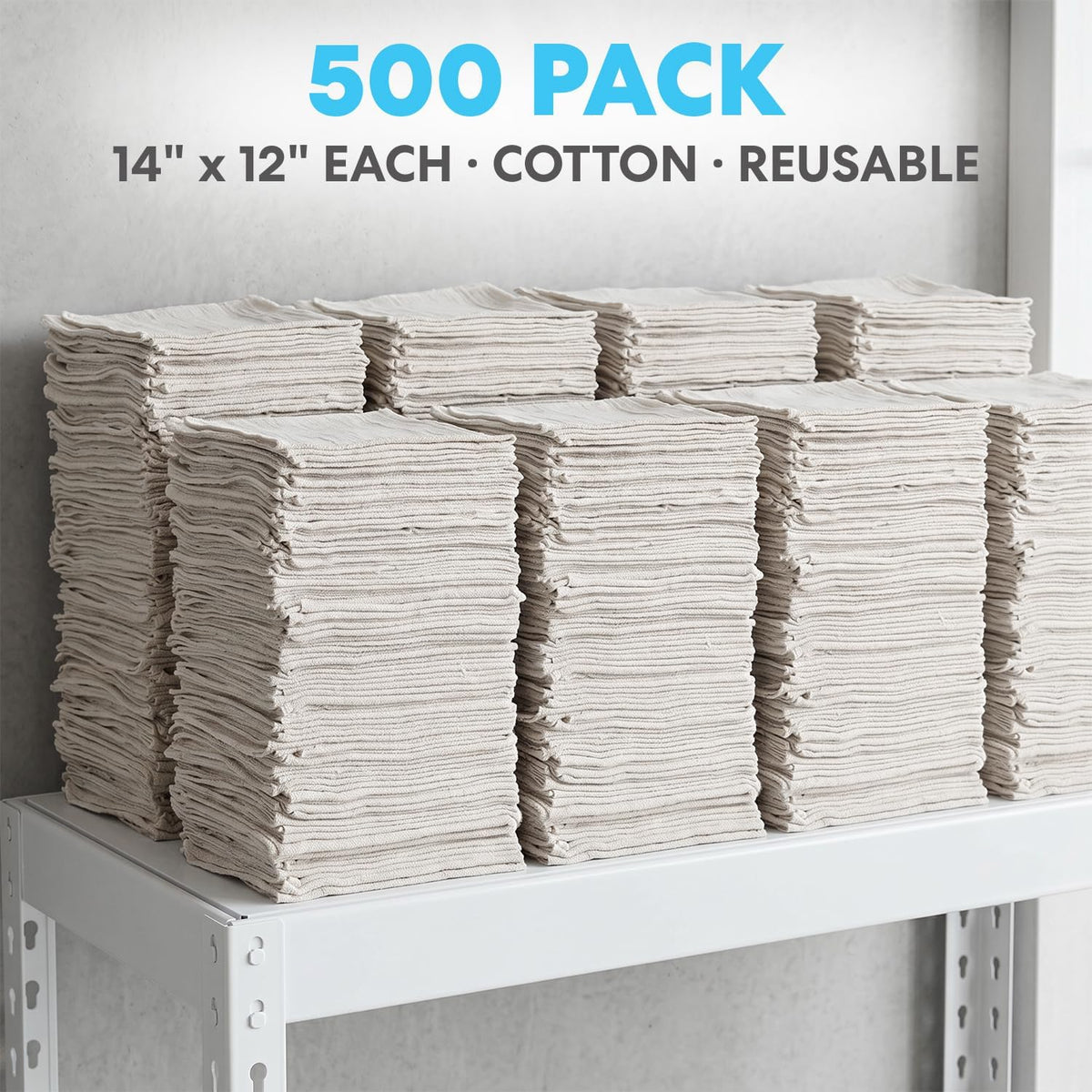 Simpli-Magic 79170 Shop Towels, White, 500 Pack