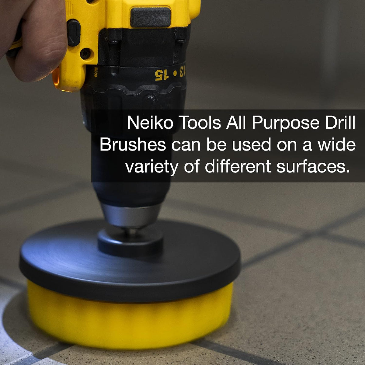 NEIKO 00321A Drill Brush Set, 9-Piece All-Purpose Scrubbing Attachments for Cleaning & Car Detailing, Extended-Reach Power Scrubber