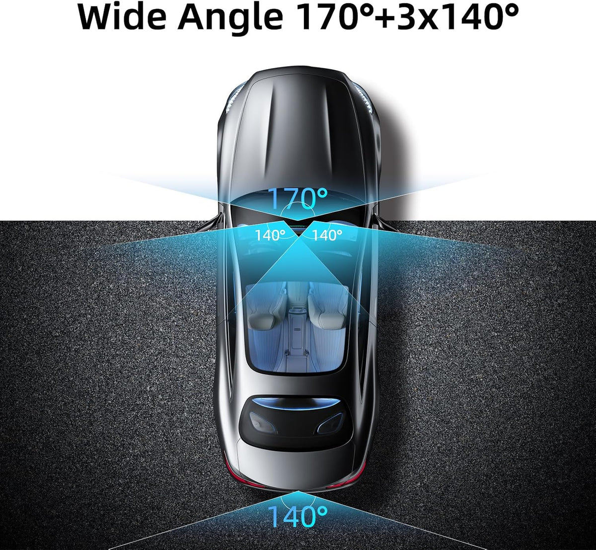 360 Dash Cam Front and Rear Inside,4 Channel Dash Cam 2026,2.5K+1080Px3 Dash Camera for Cars 24/7 Night Vision,360 Car Camera Built-in GPS,5G WiFi,Loop Recording,Parking Mode Free 128GB Card