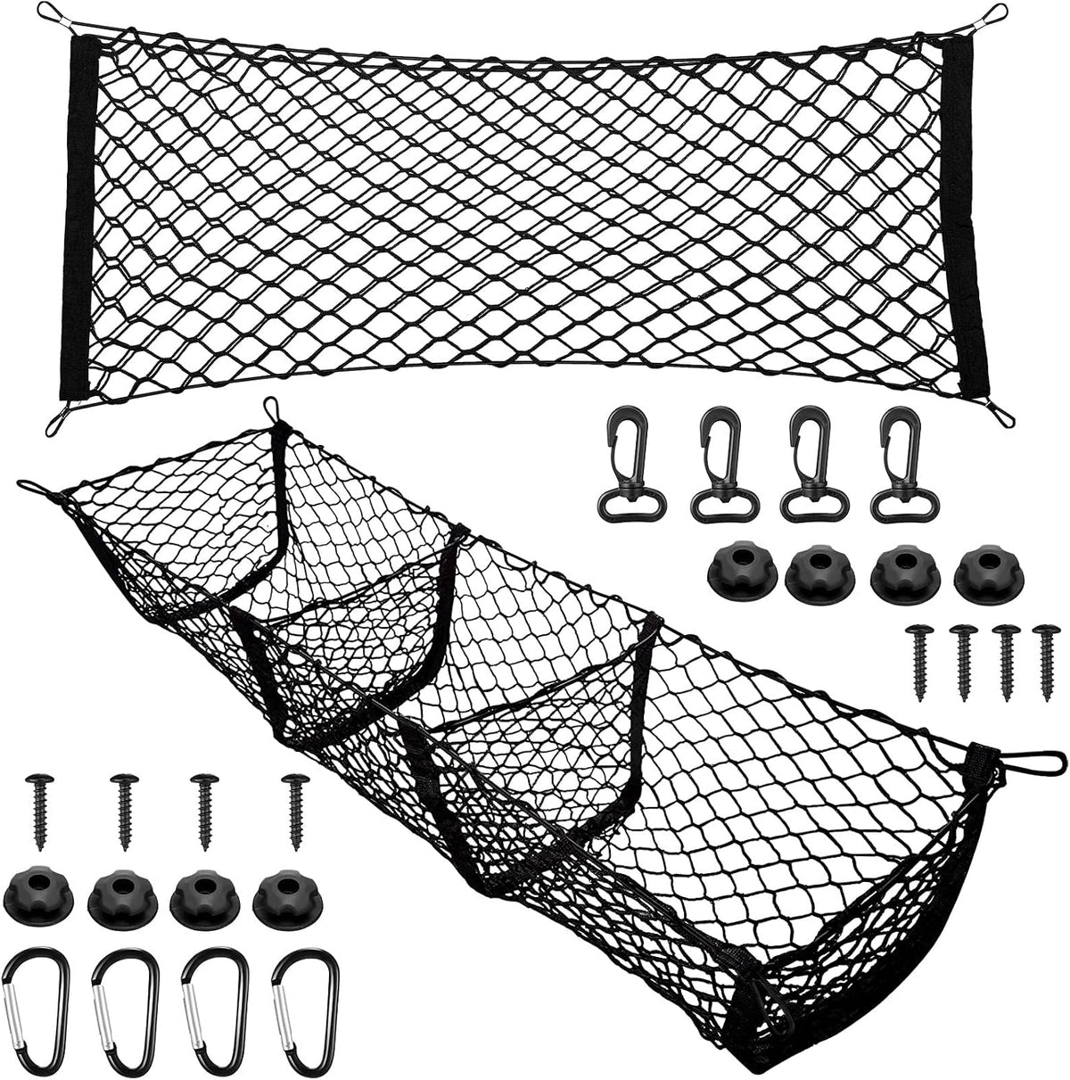 Tallew 2 Pcs Car Rear Cargo Net Adjustable, 43.3 x 15.7 Inches