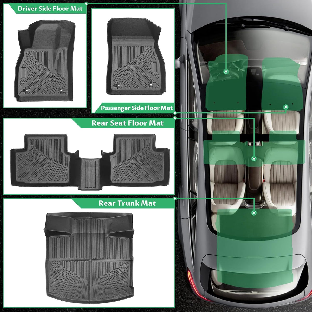 Floor Mats for Chevy Malibu 2013-2015,Also for 2016Chevrolet Malibu Limited