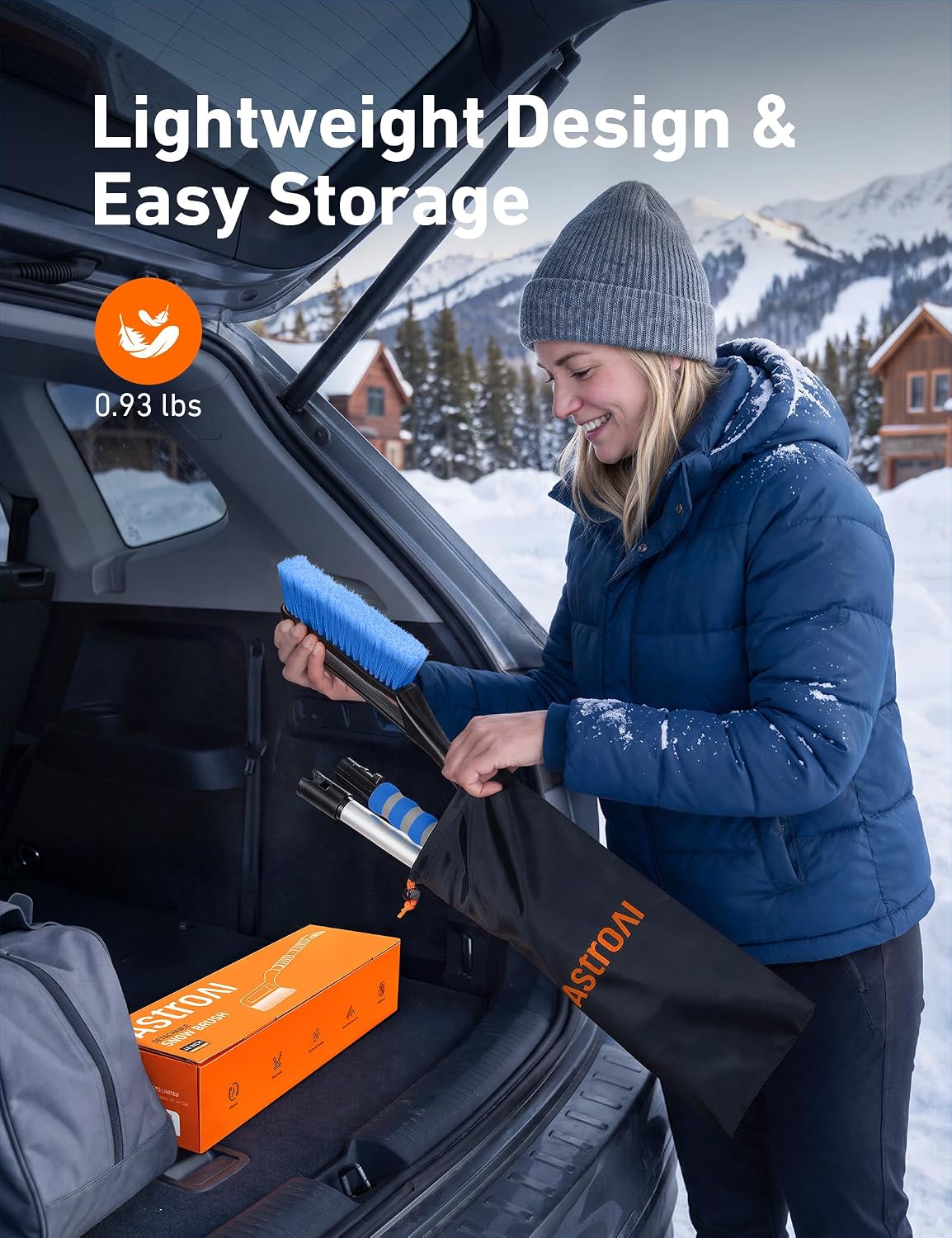 AstroAI 40" 2-in-1 Detachable Snow Brush & Ice Scrapers for Car Windshield
