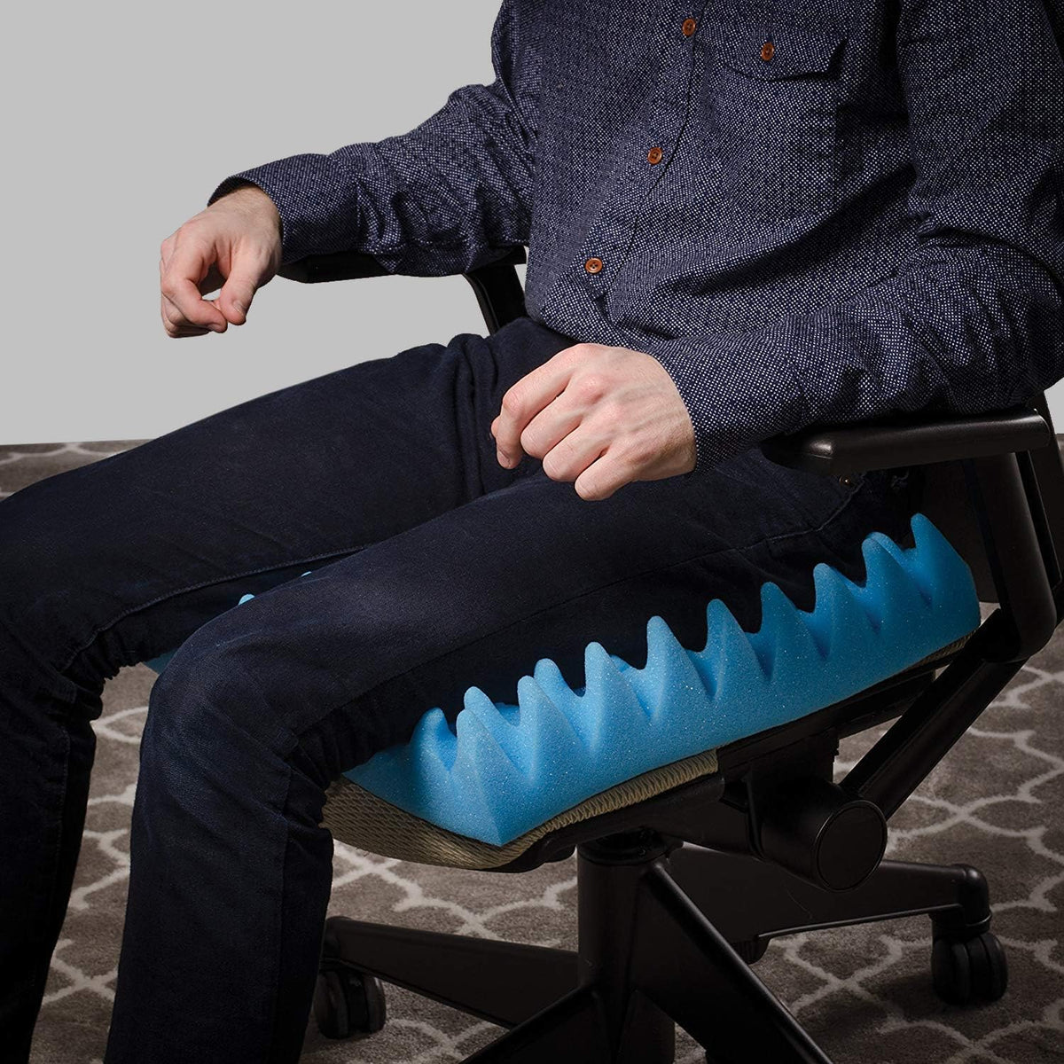 DMI Egg Crate Sculpted Foam Chair Cushion, Seat Cushion for Car, Office Chair or Wheelchair Cushion to Relieve Back, Tail Bone Pain, Sciatica, 18x16x4, Without Back (Pack of 6)