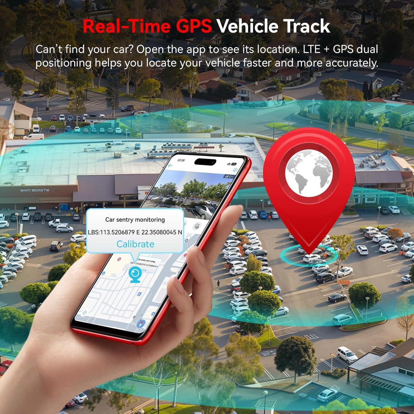 4G LTE Dash Cam with Live View, 2K+1080P Front Inside Anti-Theft Car Camera Live Streaming, Instant Alert via App, Cloud & SD Storage, IR Night Vision, No Screen, 24/7 Parking Mode, GPS, OBD