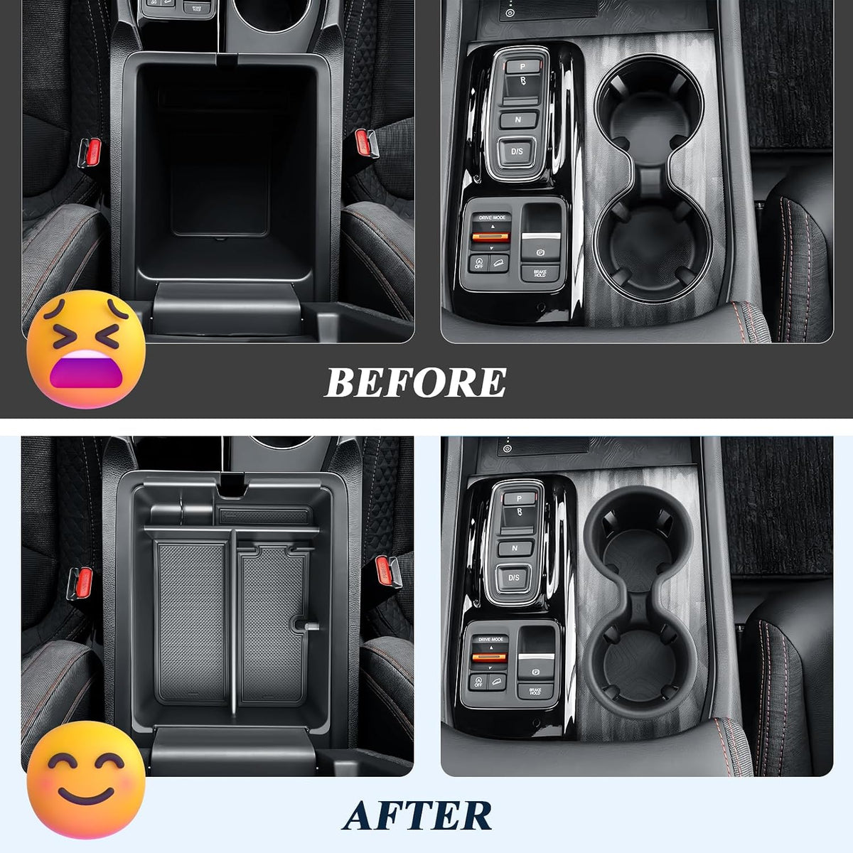 BIBIBO 2Pack for 2026 Honda Passport Center Console Organizer for 2026 Honda Passport Console Organizer+Cup Holder 2026 Passport Accessories 2026 Passport