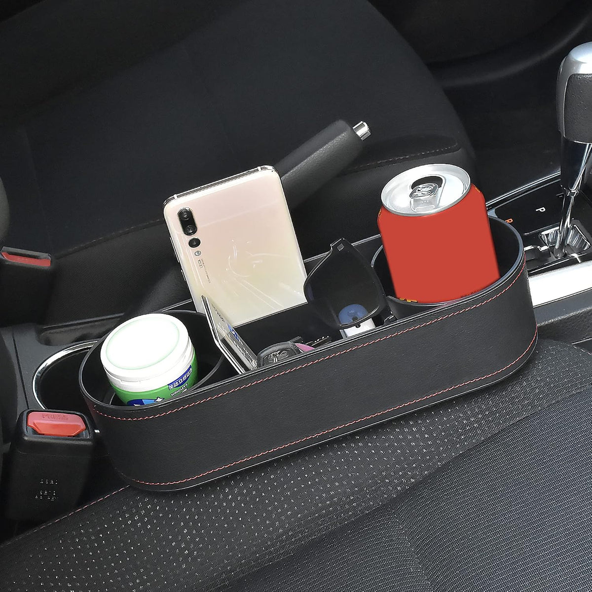 IOKONE Console Side Pocket Cup Holder for Car, Slim Black