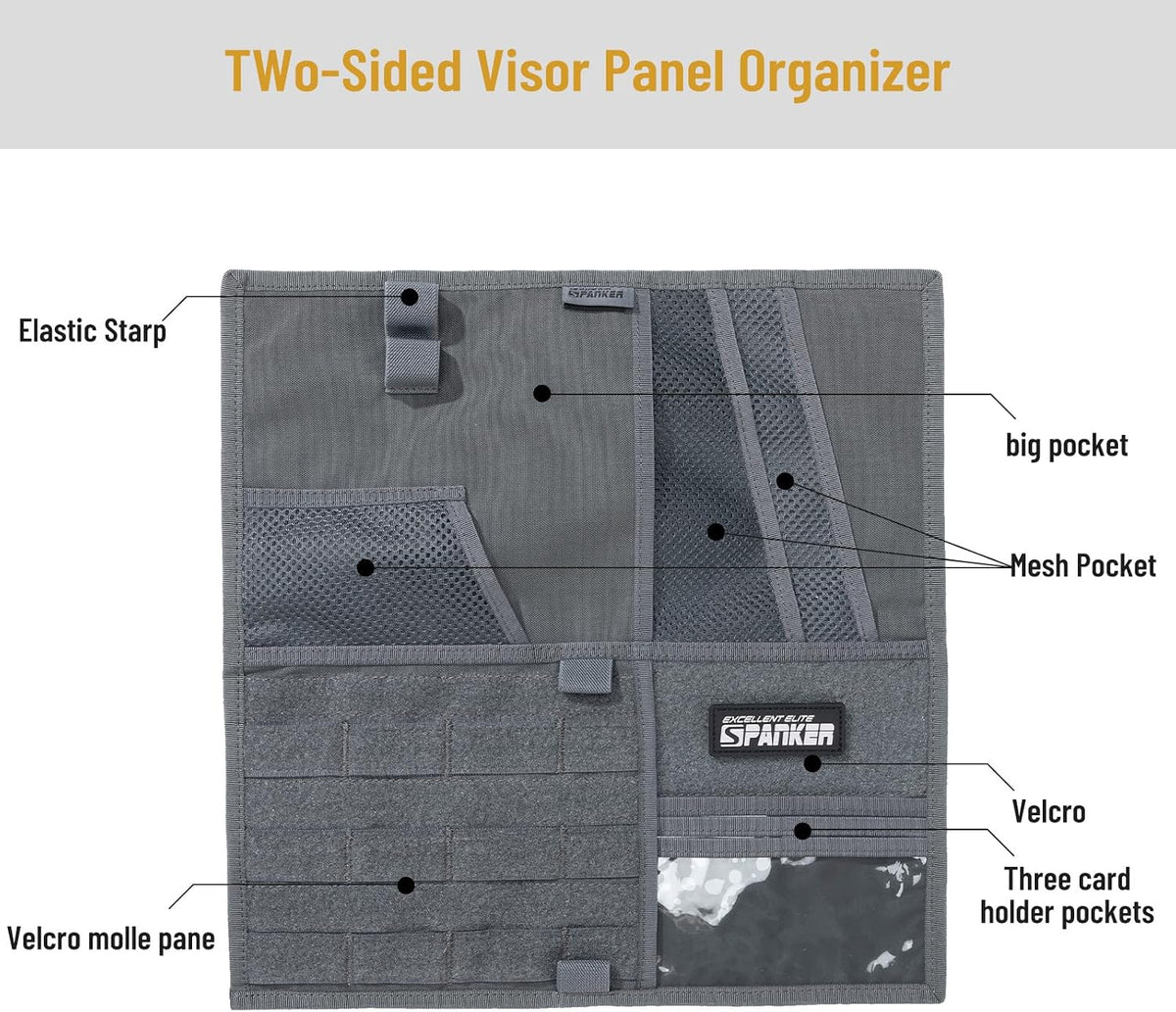 EXCELLENT ELITE SPANKER Tactical Car Visor Panel Organizer