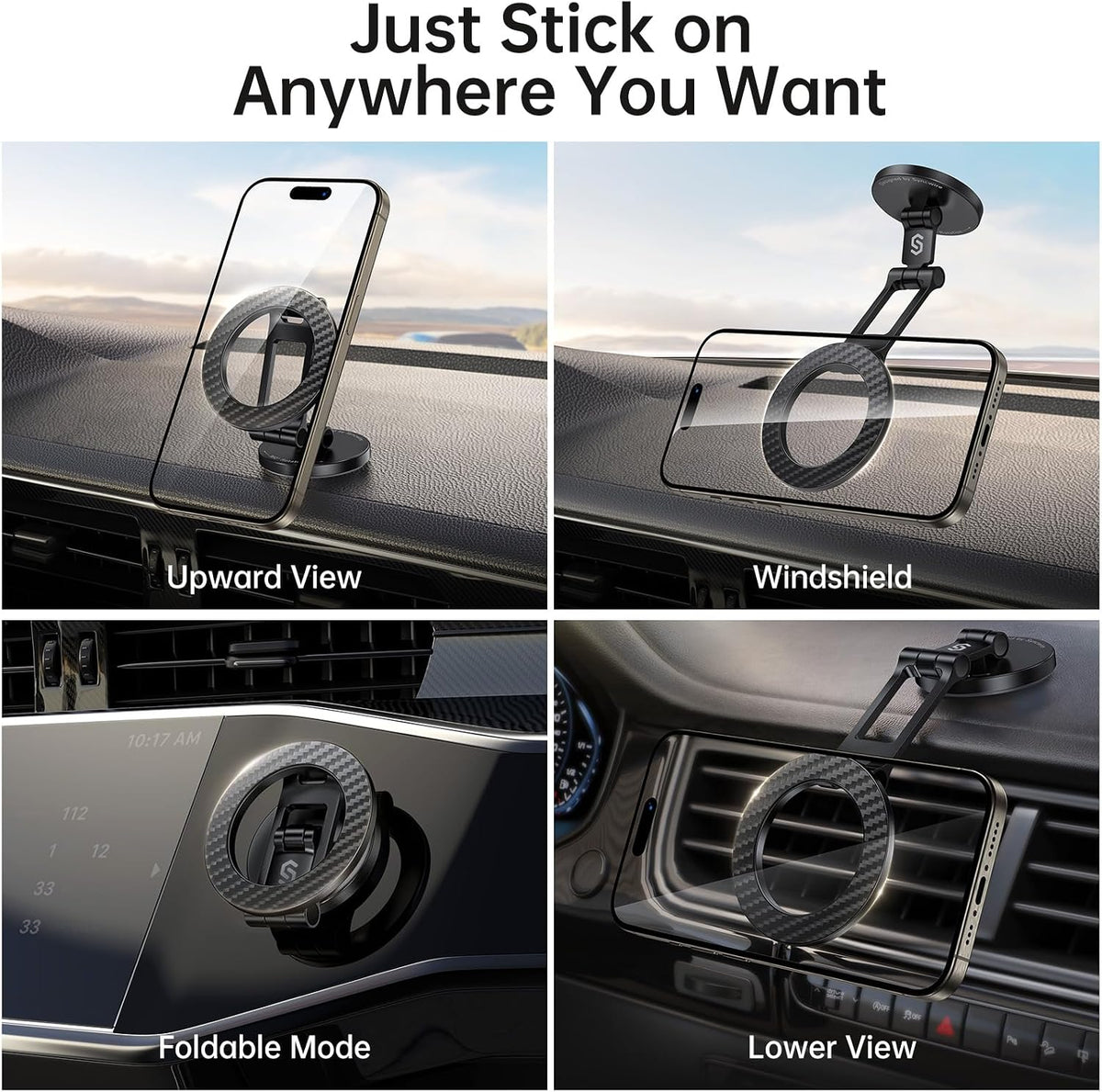 SYNCWIRE Fits MagSafe Car Mount Magnetic Phone Holder for Dash and Tesla