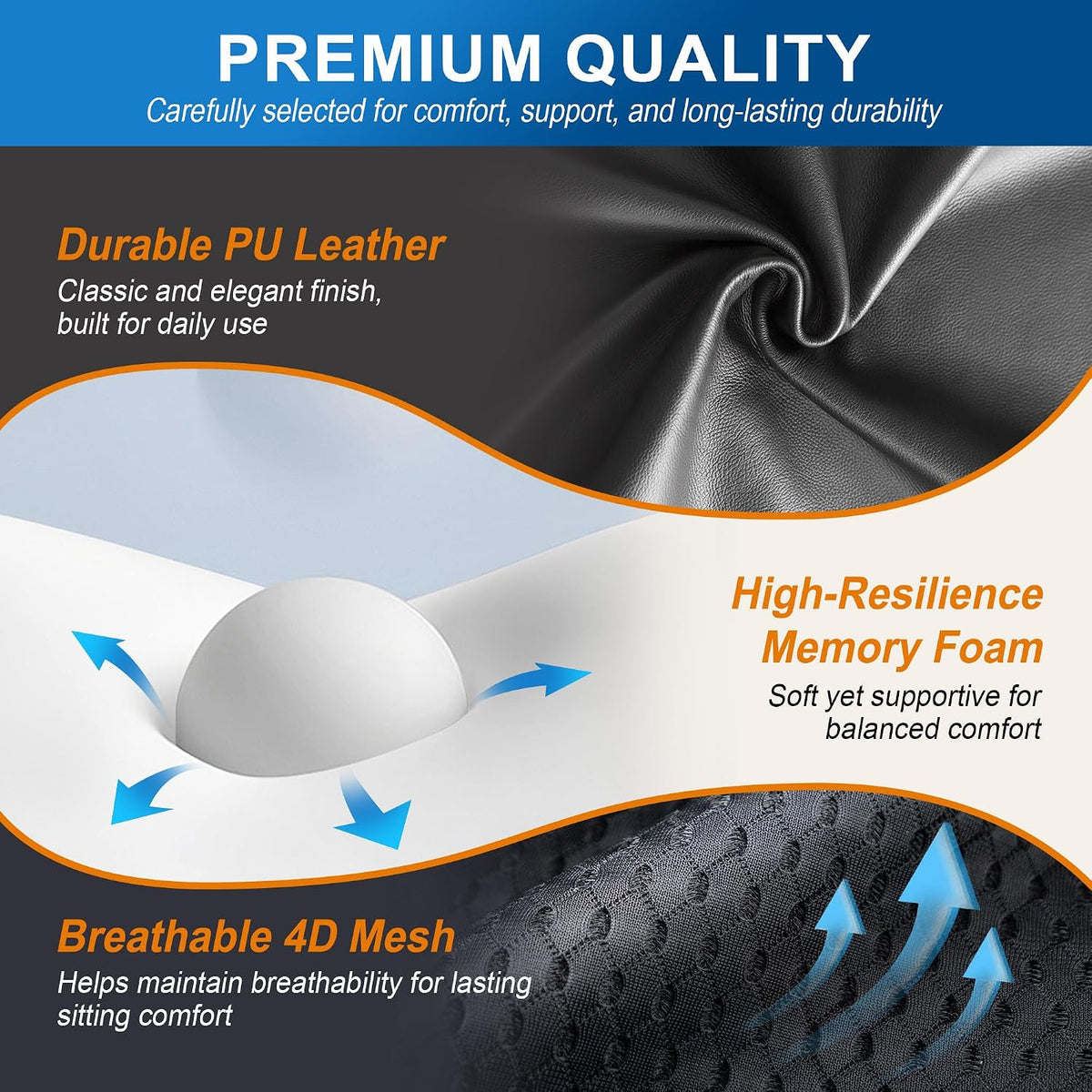 Allaboutsla Lumbar Support Pillow for Car, Car Seat Back Support | Memory Foam Car Lumbar Pillow, Back Support for Pain Relief, Dual Adjustable Straps, Back Cushion for Car Office Chair, Black