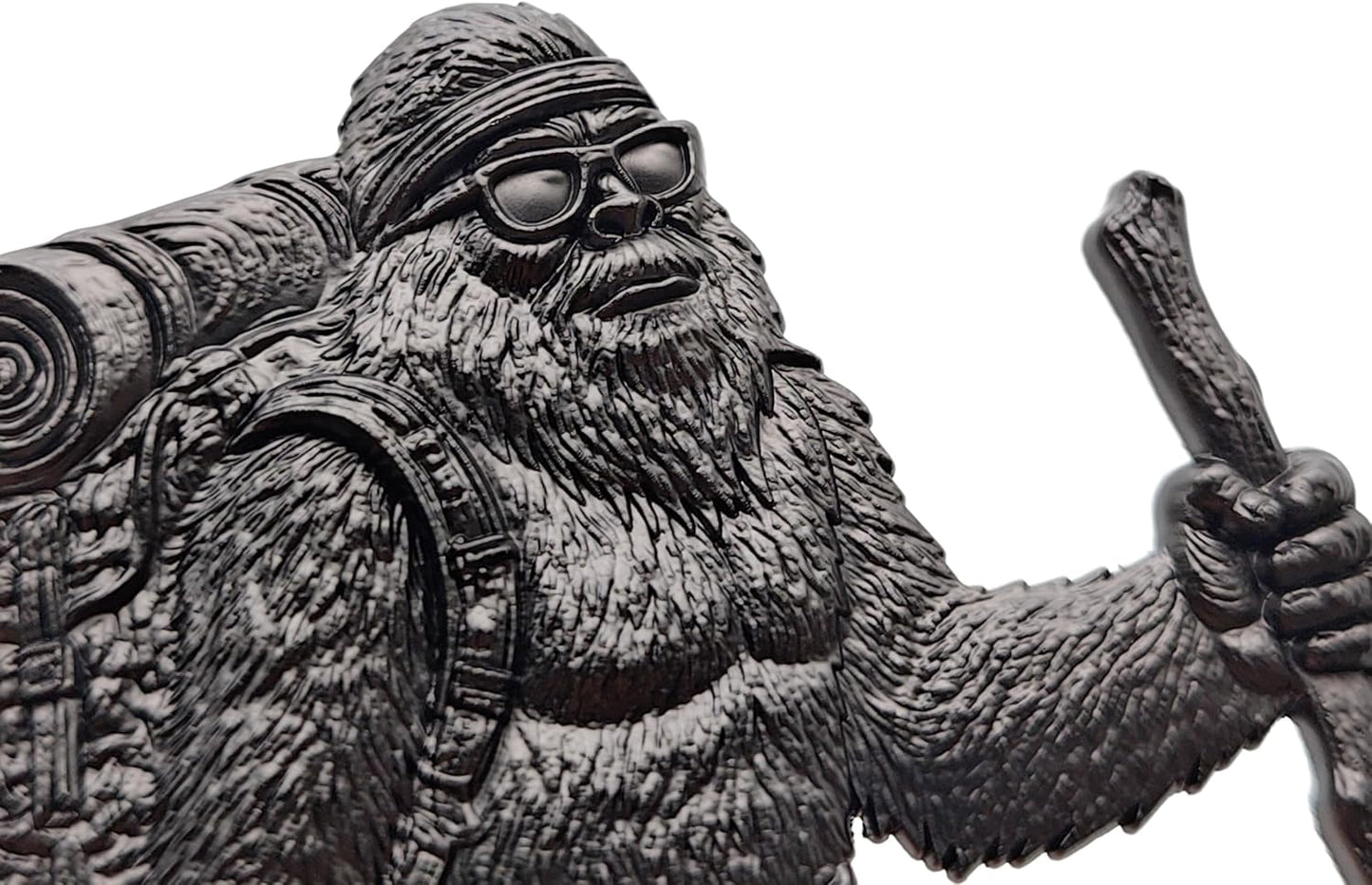 Bigfoot Camping Emblem – 3D Metal Sasquatch Badge for Cars, Campers, and Coolers (Black)