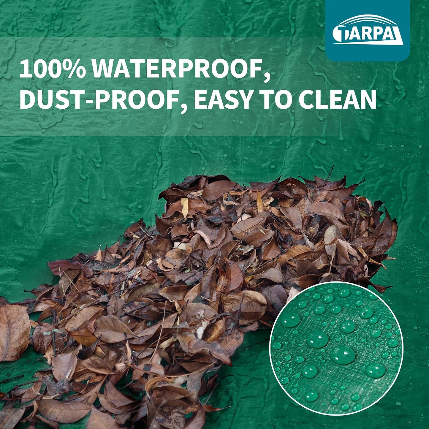 TARPAL 12ft Heavy Duty Round tarp Waterproof with Accessories 10mil Circle Tarps Multipurpose Outdoor Cover Pool tarp for Under Pool(Green/Black)