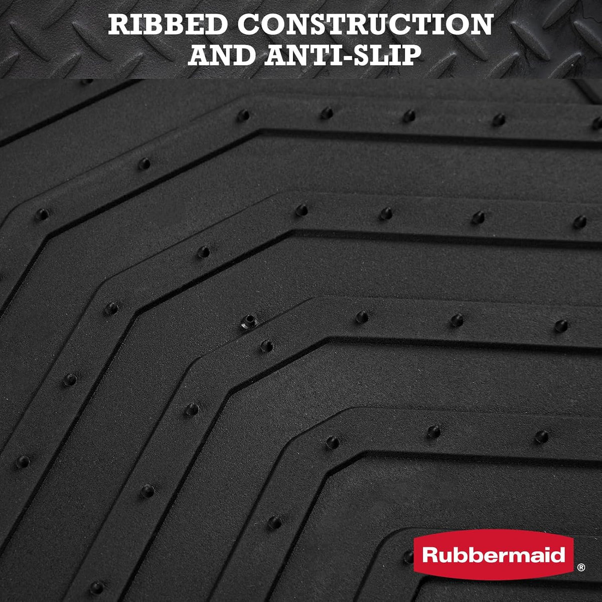 Rubbermaid Car Floor Mat, Heavy Duty All-Weather Car Mats Full Set with Dual-Tone Sliver Aluminum Inserts – Universal Fit, Anti-Slip Backing, Trim-to-Fit for Most SUV, Sedan, Van