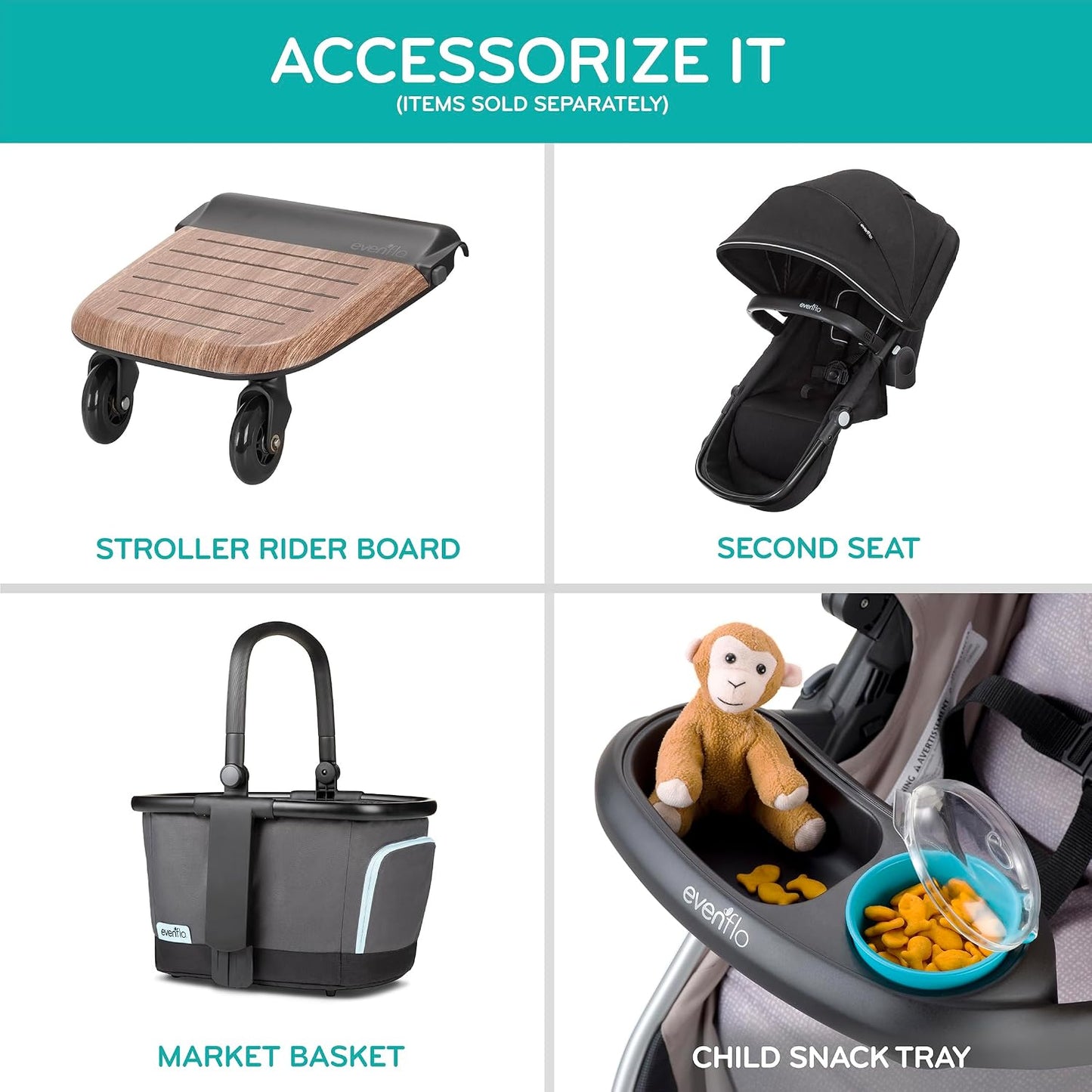 Evenflo Pivot Xpand Modular Travel System with LiteMax Infant Car Seat with Anti-Rebound Bar (Sabino Gray)