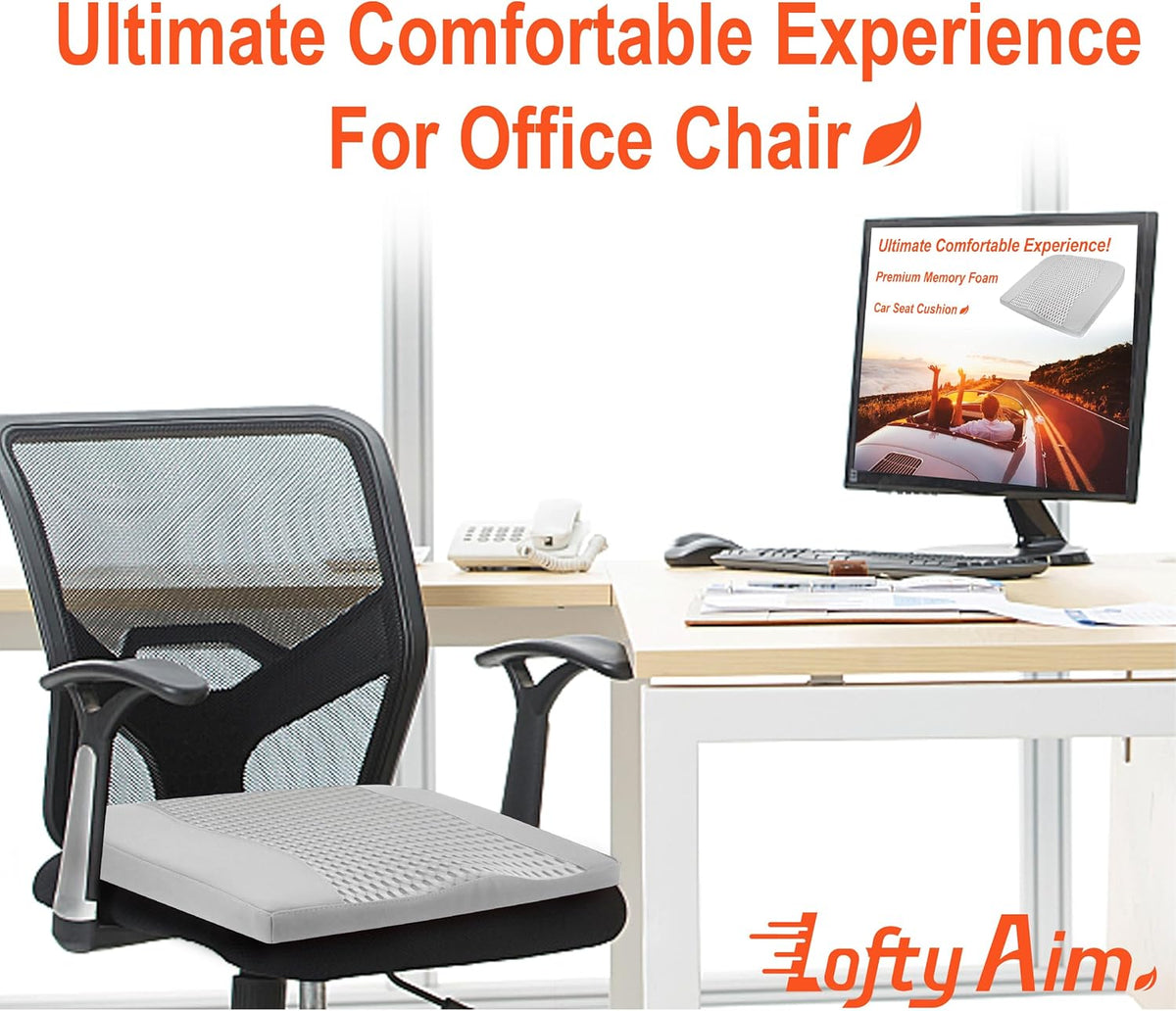 Lofty Aim Car Seat Cushion, Memory Foam Car Seat Cushions for Long Driving