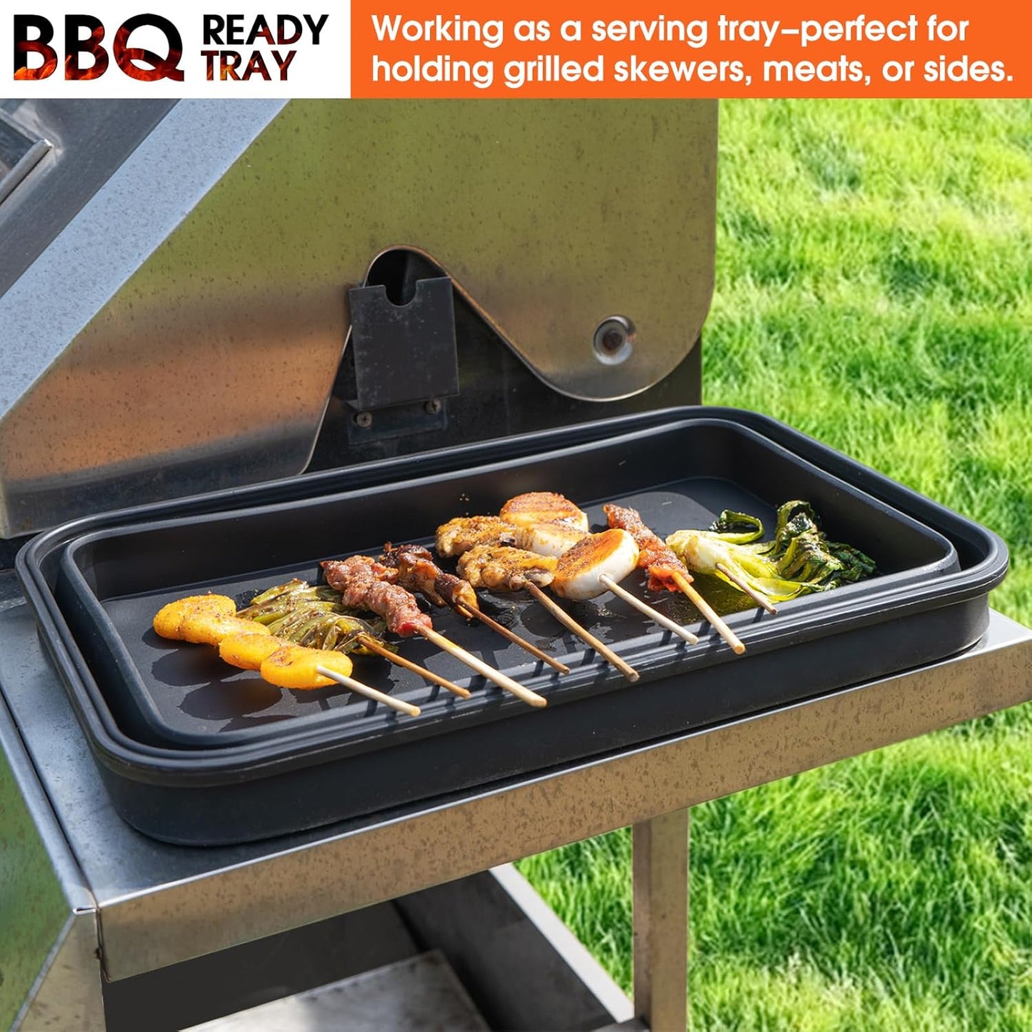 Silicone Collapsible Marinating Container with Lid for Meat, 2.64Gal/10L, 2 Pack Extra Large Collapsible BBQ Prep Tub, Transparent Locking Lid, XL Grill Prep Trays & Carry System, BBQ Must-Have, Black