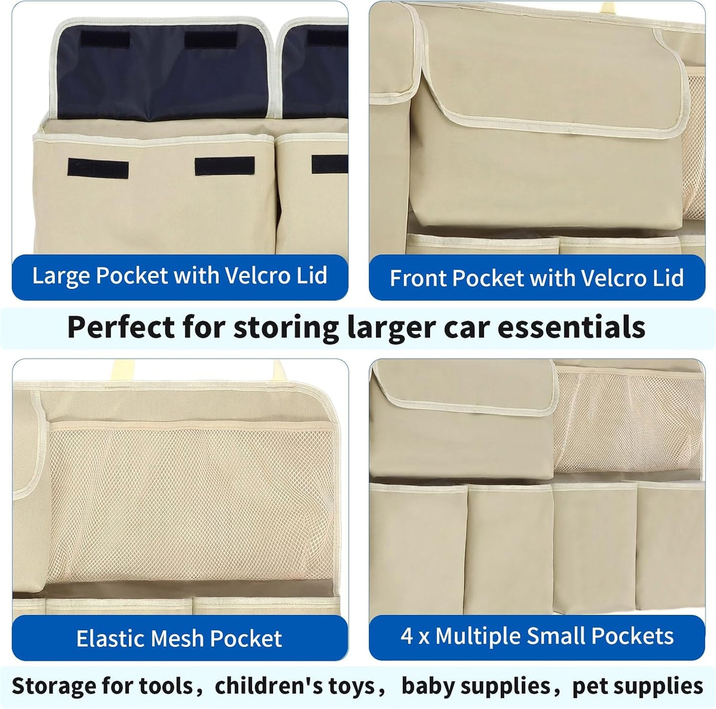 Car Trunk Organizer Backseat Hanging Organizer with Storage Pockets for Subaru Crosstrek, Forester, Outback, Ascent 2000-2024 2025 Car Accessories