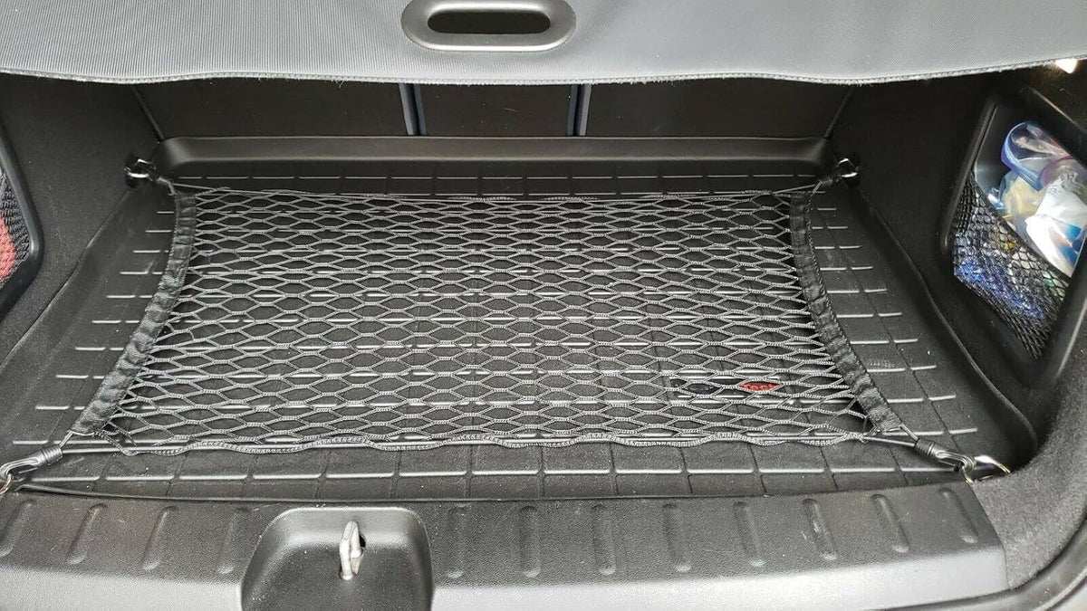 Rear Trunk Organizer Cargo Net for MINI Cooper S Salt 2014-2021– Floor Style Cargo Net for Hatchback - Premium Mesh Elastic Car Trunk Organizer – Compatible with MINI Cooper S Salt