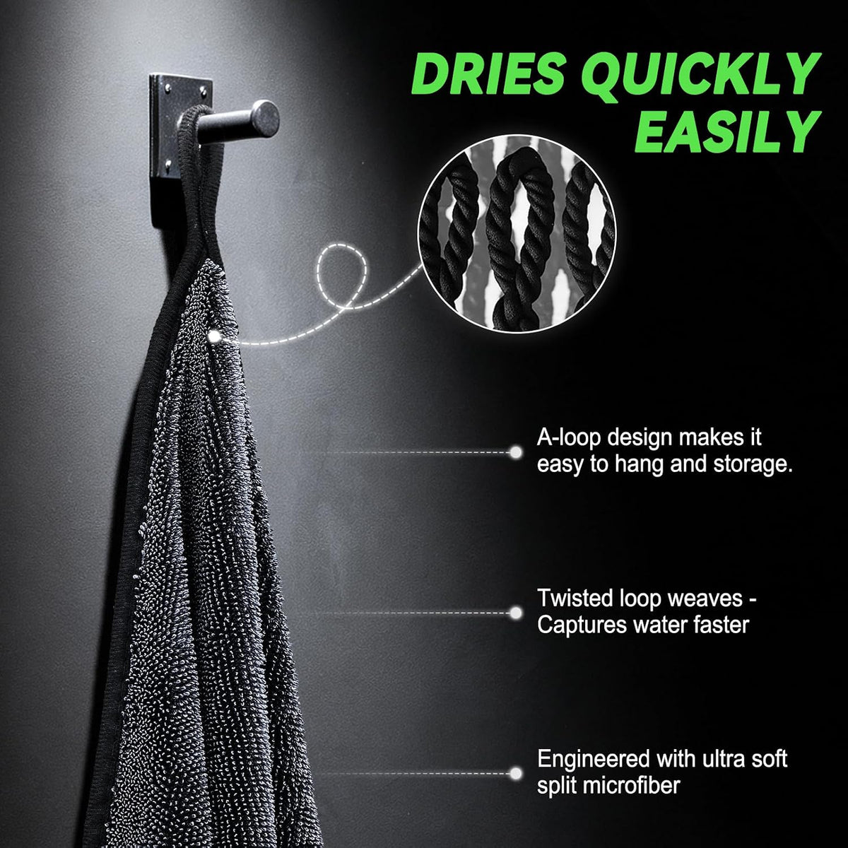 SMINDER 2-Pack Microfiber Towels for Cars 36"x24", Extra Large Ultra Absorbent Car Wash Drying Towels Detailing Supplies for SUVs and Trucks, No Streaks, Spots or Scratches