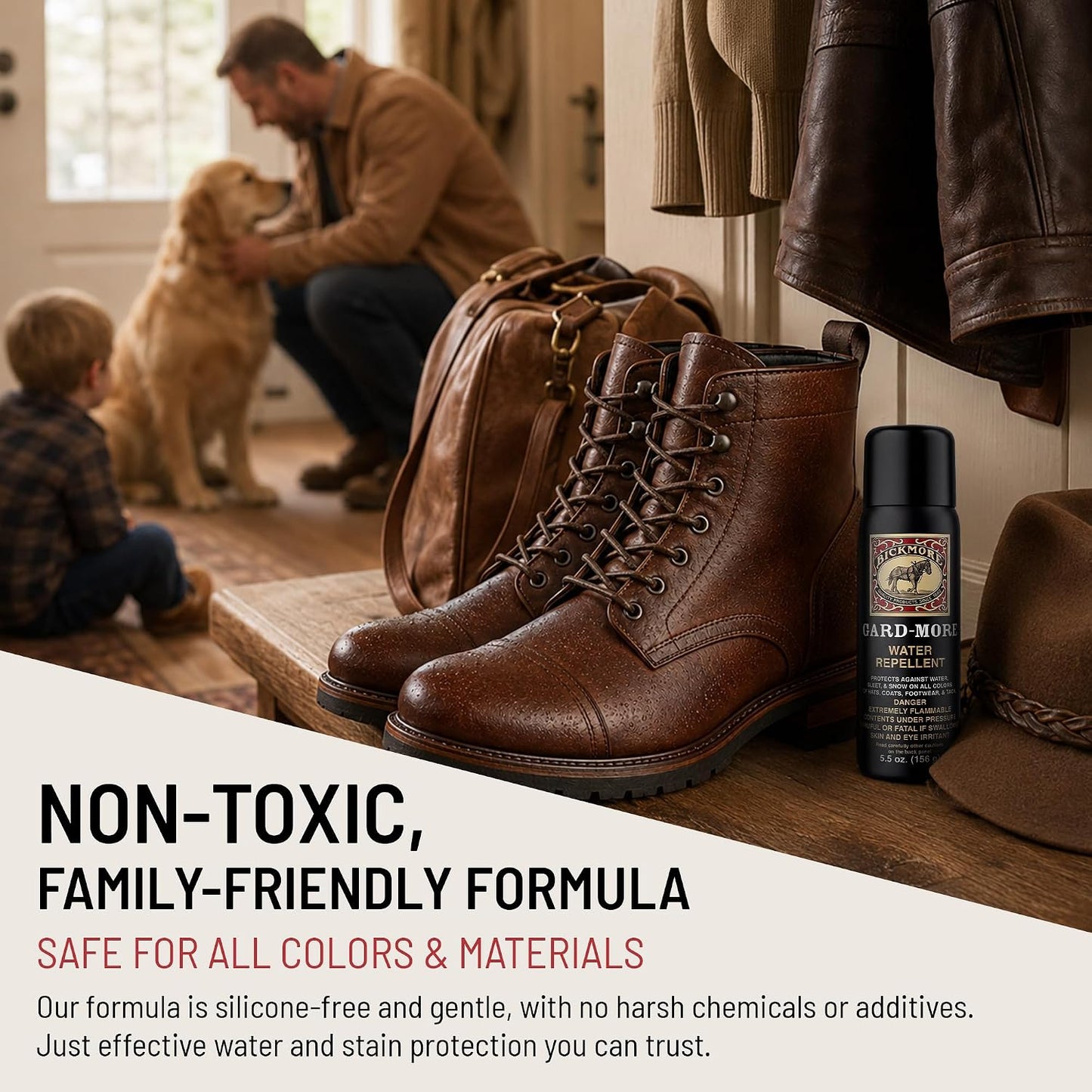 Gard-More Water & Stain Repellent | Leather & Suede Protector Spray | Shoe Waterproof Spray | Heavy Duty Fabric Protector for Leather Boots, Hats, Jackets & UGGs | Won't Darken or Yellow | Made in USA